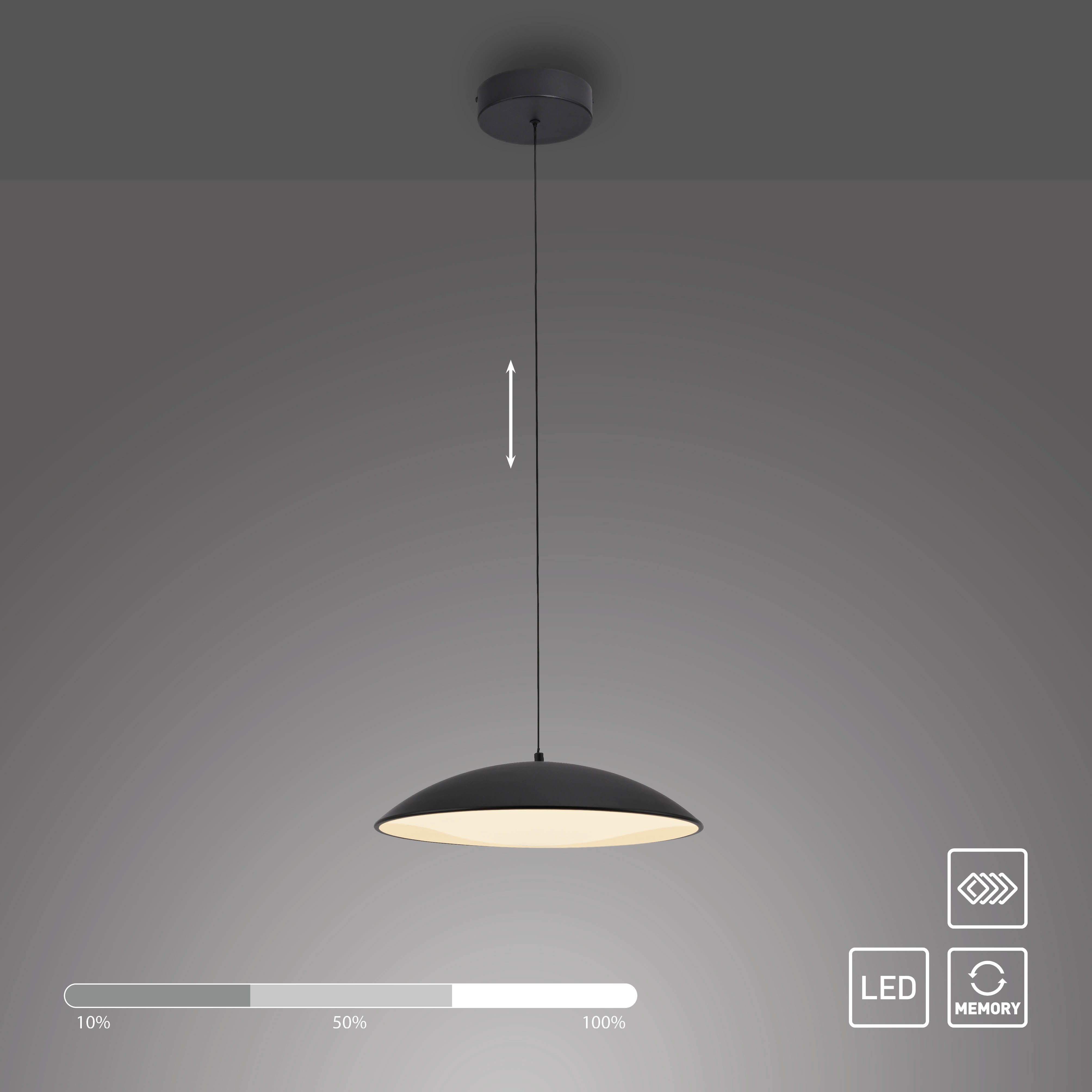SCHÖNER WOHNEN-Kollektion LED Pendelleuchte LENTE, Memoryfunktion, LED fest integriert, Warmweiß, SCHÖNER WOHNEN Kollektion, Downlight – Bild 4 von 5