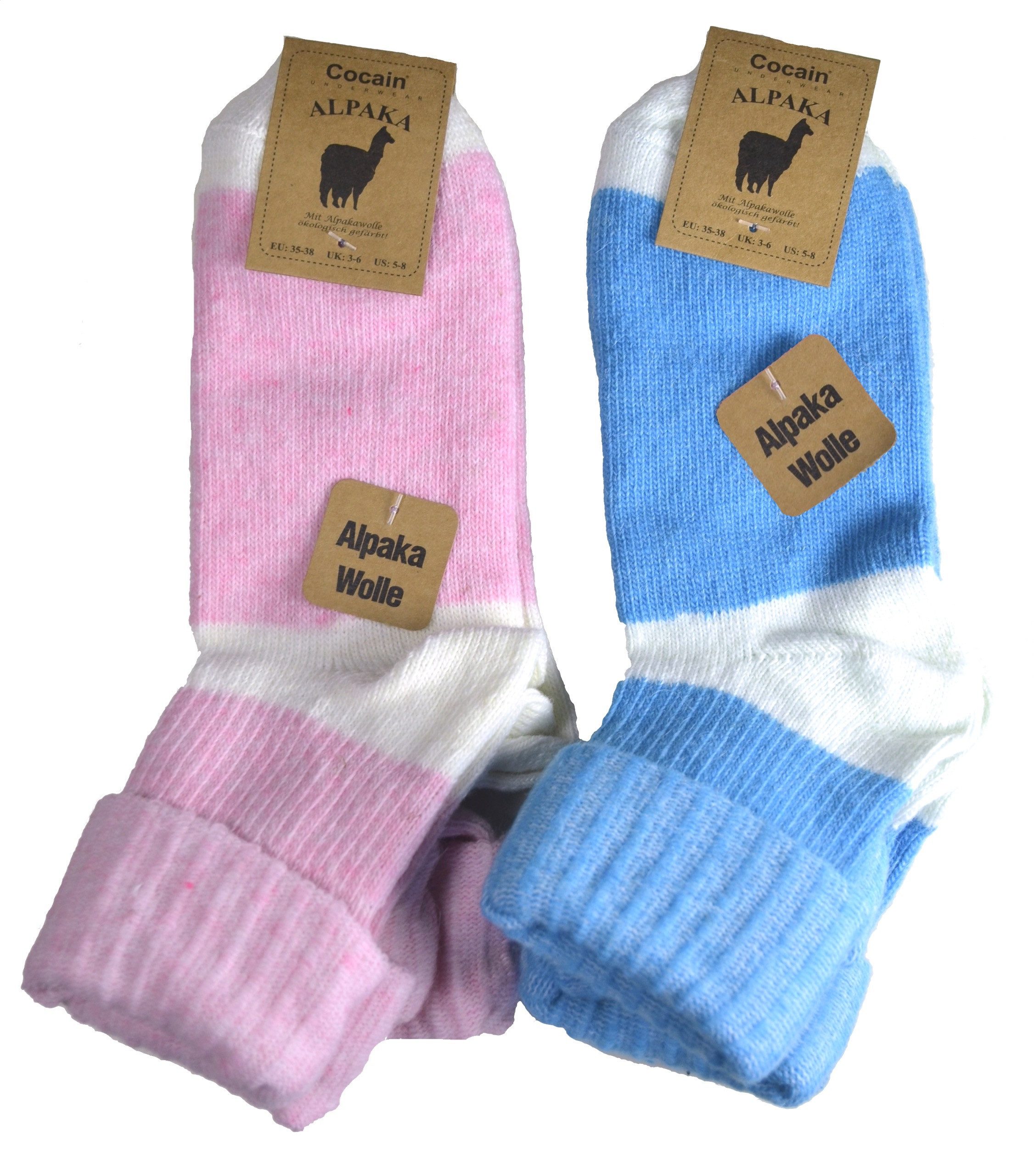 Cocain underwear Wandersocken Extrem Warme dicke weiche Alpaka Socken Wollsocke Alpacka Wolle Thermo (4-Paar) Alpaka Wollsocken für Männer Frauen Kinder