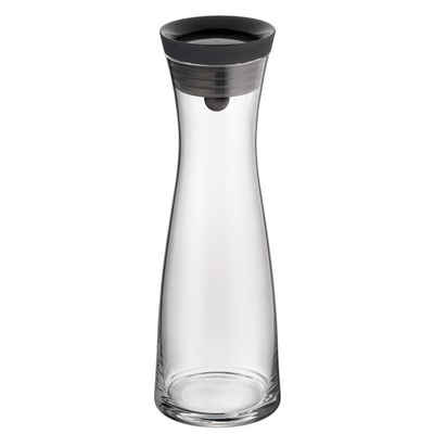 WMF Wasserkaraffe Basic, (1-tlg., 1x Karaffe Glas mit Deckel, 1x Silikondeckel mit Closeup-Verschluss), (Volumen 1,0l, Höhe 30,2 cm, Ø Deckel 8,8 6,0 Boden 9,5 cm)