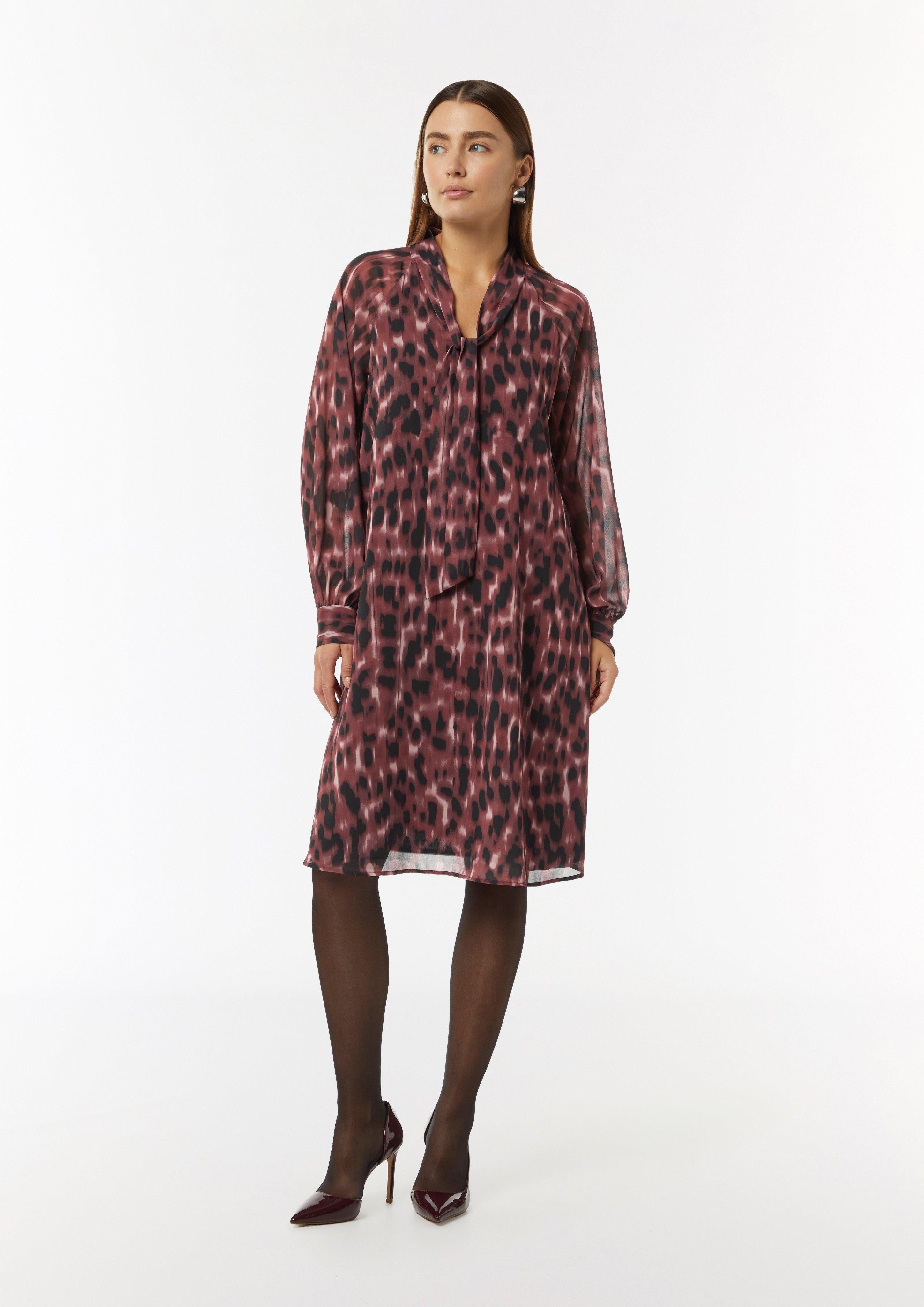 Minikleid Gemustertes Chiffonkleid mit Schluppe
