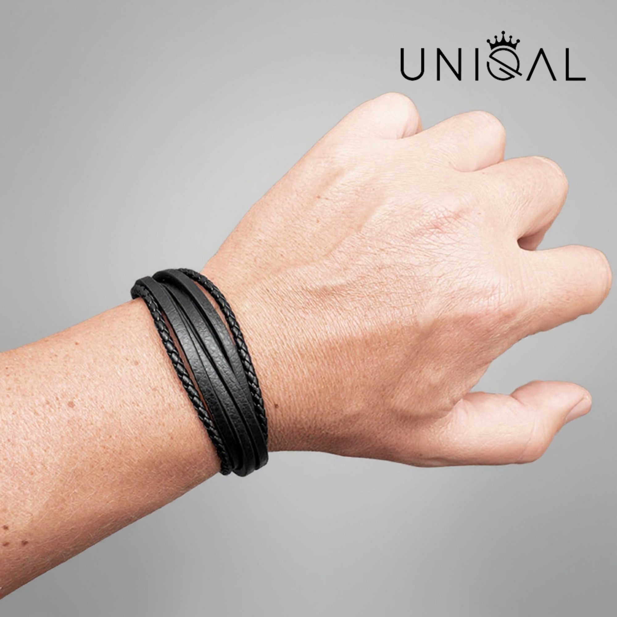 UNIQAL.de Lederarmband VORTEX EDITION – Echtleder, Edelstahl & sicherer Mag günstig online kaufen