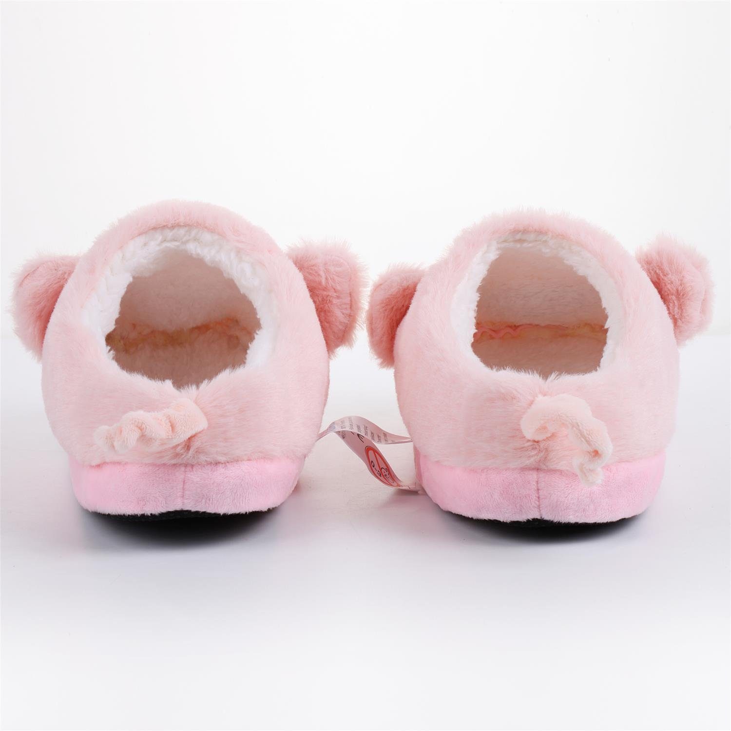 Pantoffeln (hinten Plüsch Kuschelige Schweinchen Katara (Schwein, Hausschuhe geschlossen) rosa Lama, Bär) Tier