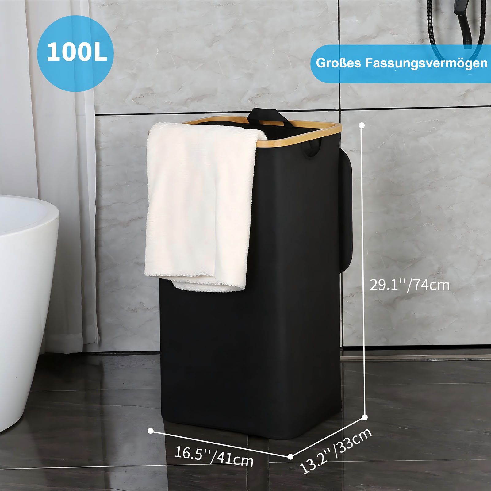 SURFOU Wäschekorb Wäschesammler mit Deckel Laundry günstig online kaufen