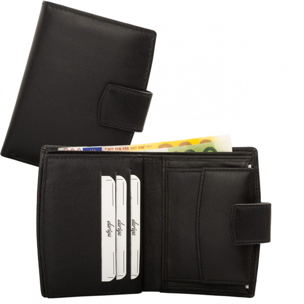 Geldbörse Geldbörse mit Außenriegel Nappa-Leder Kombibörse schwarz (1-tlg) günstig online kaufen