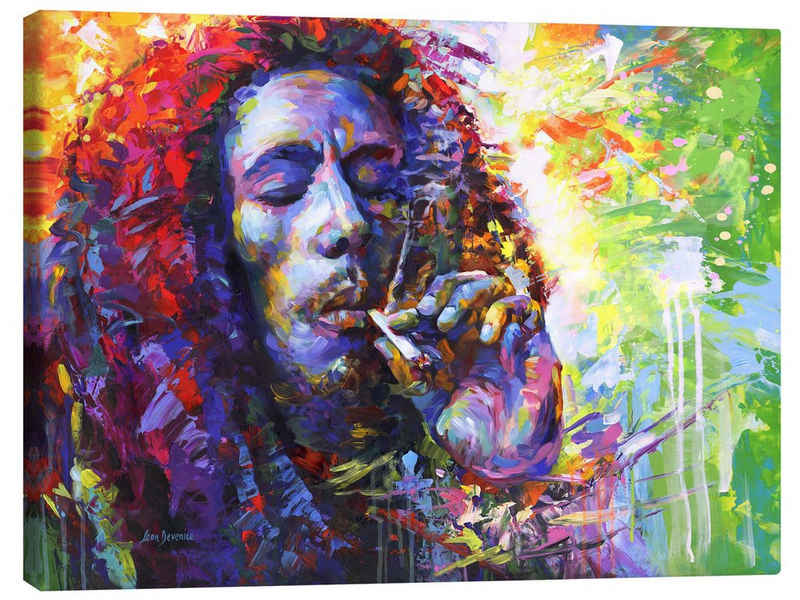Posterlounge Leinwandbild Leon Devenice, Bob Marley II, Illustration