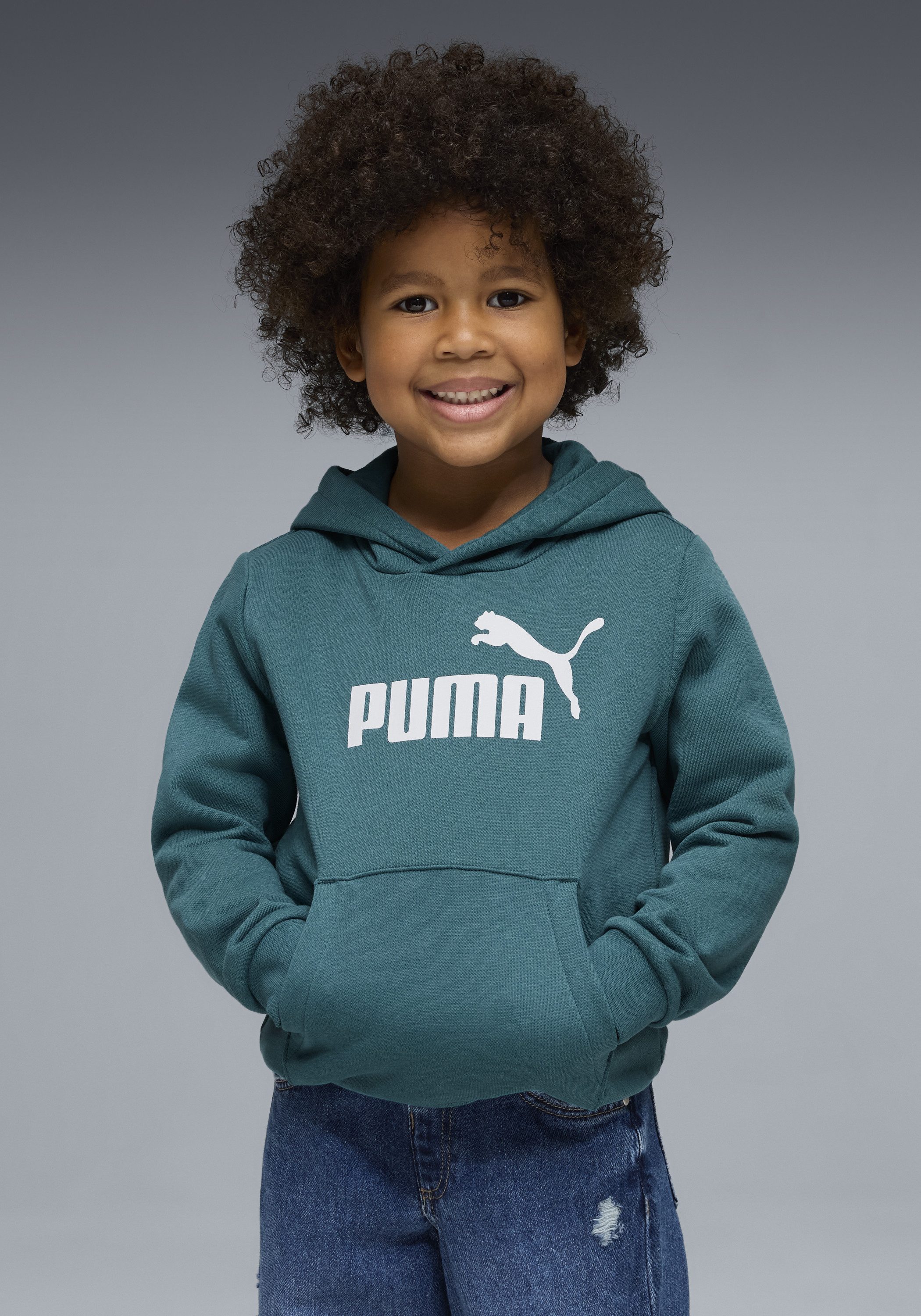 PUMA Kapuzensweatshirt ESS NO. 1 LOGO HOODIE FL PS für Kinder, mit Kängurutasche, mit Jerseyfutter, Regular Fit