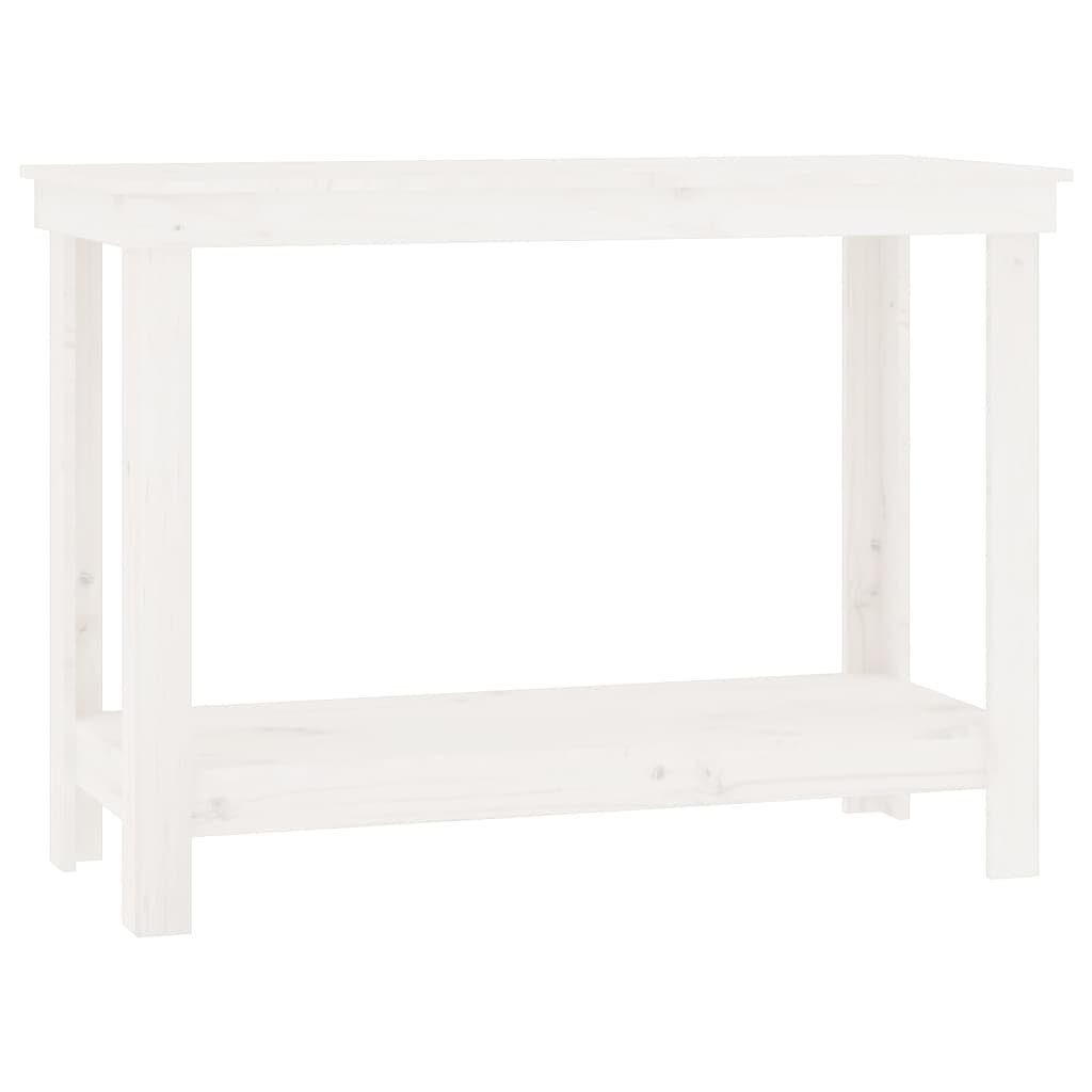 vidaXL Werkbank Werkbank Weiß 110x50x80 cm Massivholz Kiefer Arbeitsbank Werktisch