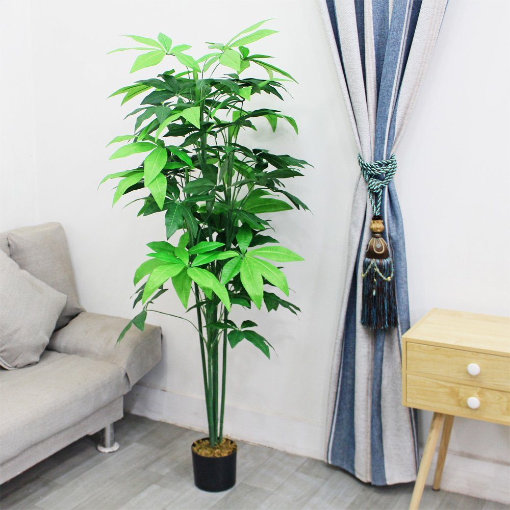 Künstliche Kunstpflanze Schefflera Aralia Pflanze 150 cm Decovego, Kunstpflanze Decovego