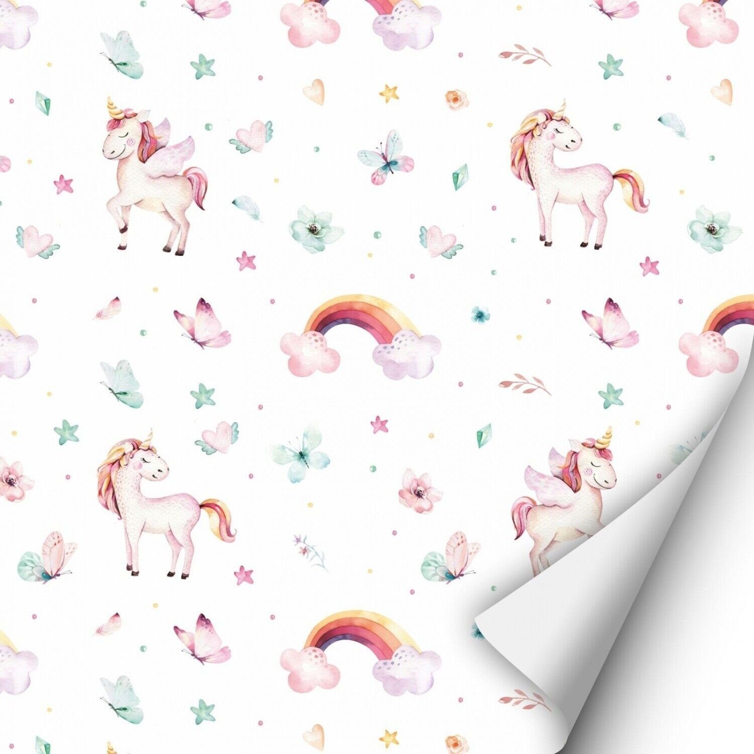 nikima Wandtattoo KF-12 selbstklebende Folie Einhorn (PVC-Folie), 2 x 0,9 m selbstklebende Folie