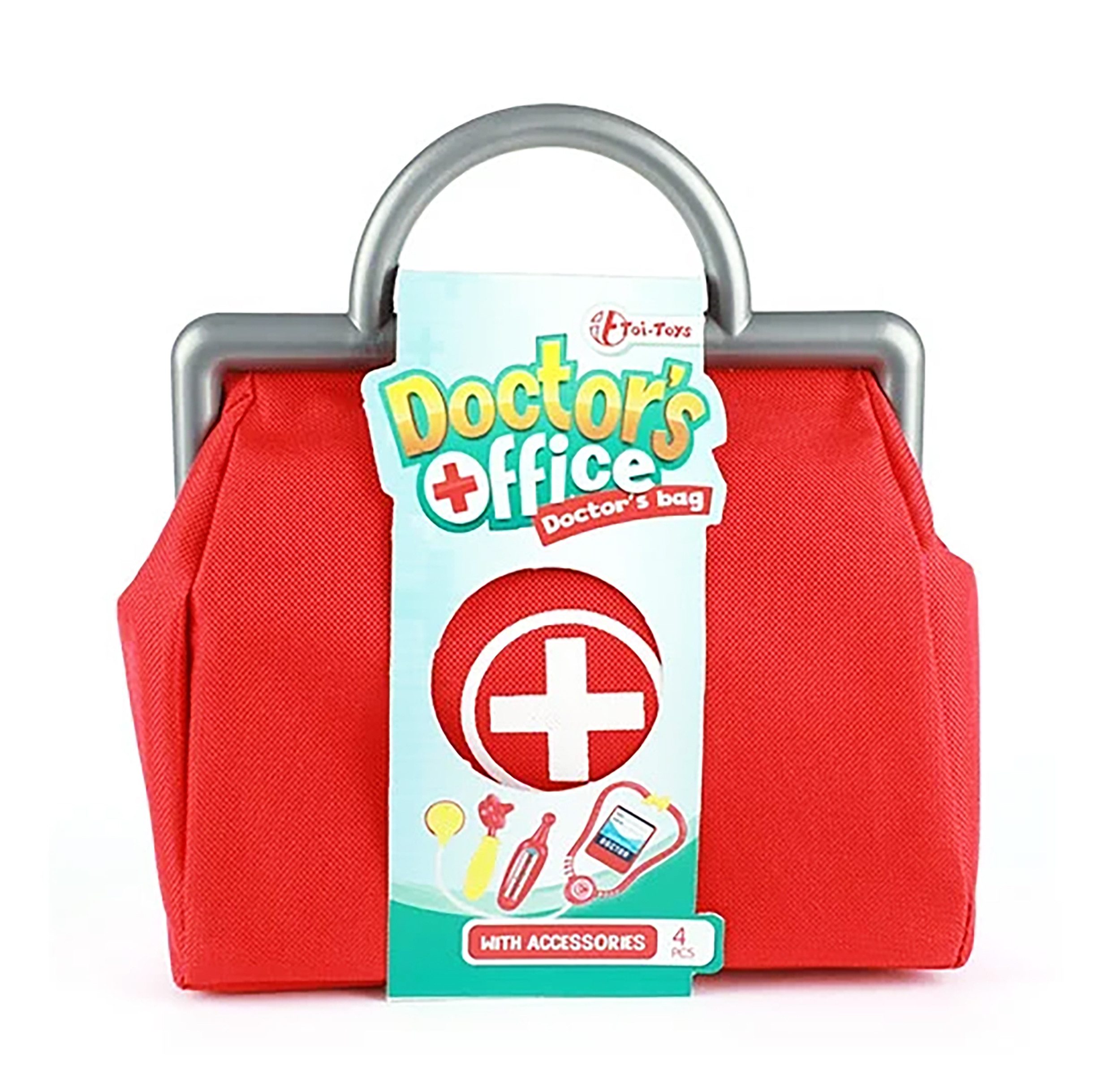 Toi-Toys Spielzeug-Arztkoffer DOKTOR Set 5-teilig mit Zubehör für Kinder Rot Arztkoffer 79, (5-tlg., Arztkoffer, Thermometer, Spritze, Stethoskop, Otoskop, Arzt-Ausweis), Doktorkoffer Arzt Tasche Thermometer Spritze Stethoskop Otoskop