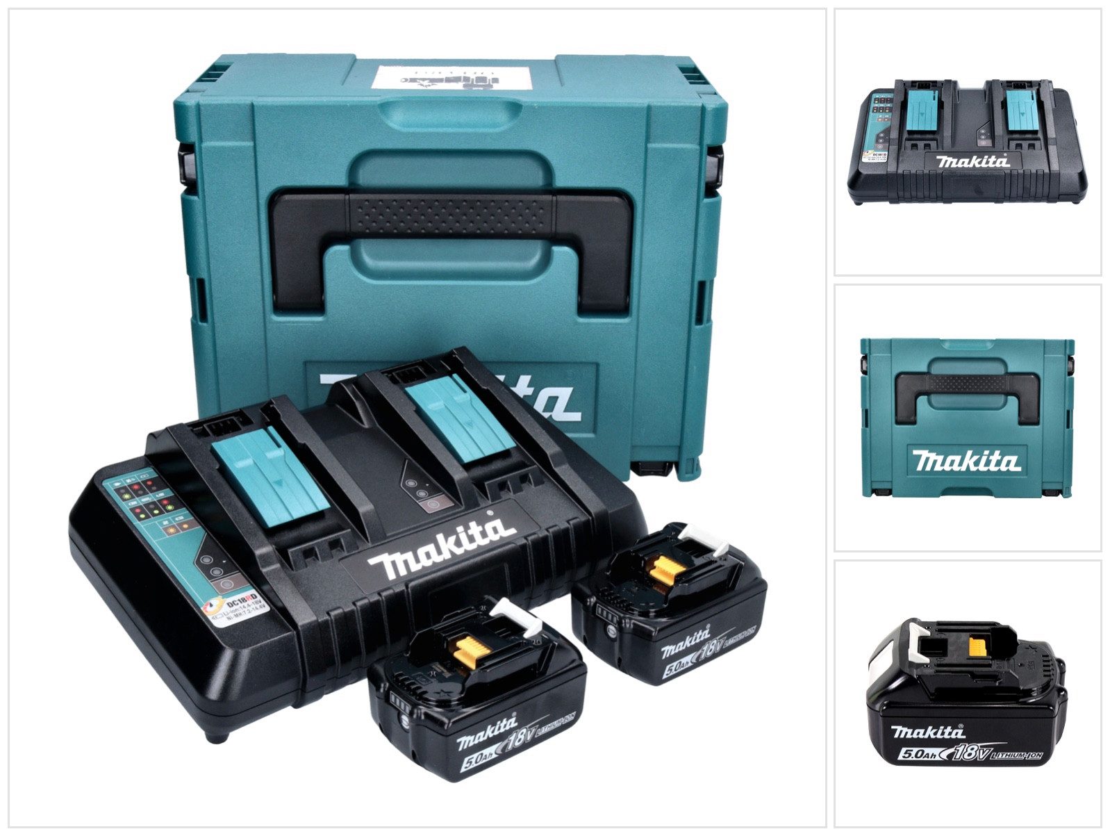 Makita Power Source Kit 18 V mit 2x BL 1850 B Akku 5,0 Ah Akkupacks