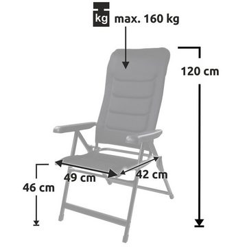 yourGEAR Campingstuhl yourGEAR Caravan Hochlehner Sovana 3D - großer XXL Gartenstuhl, Klappstuhl mit 3D Mesh-Bezug, 6-fach verstellbarer Stuhl