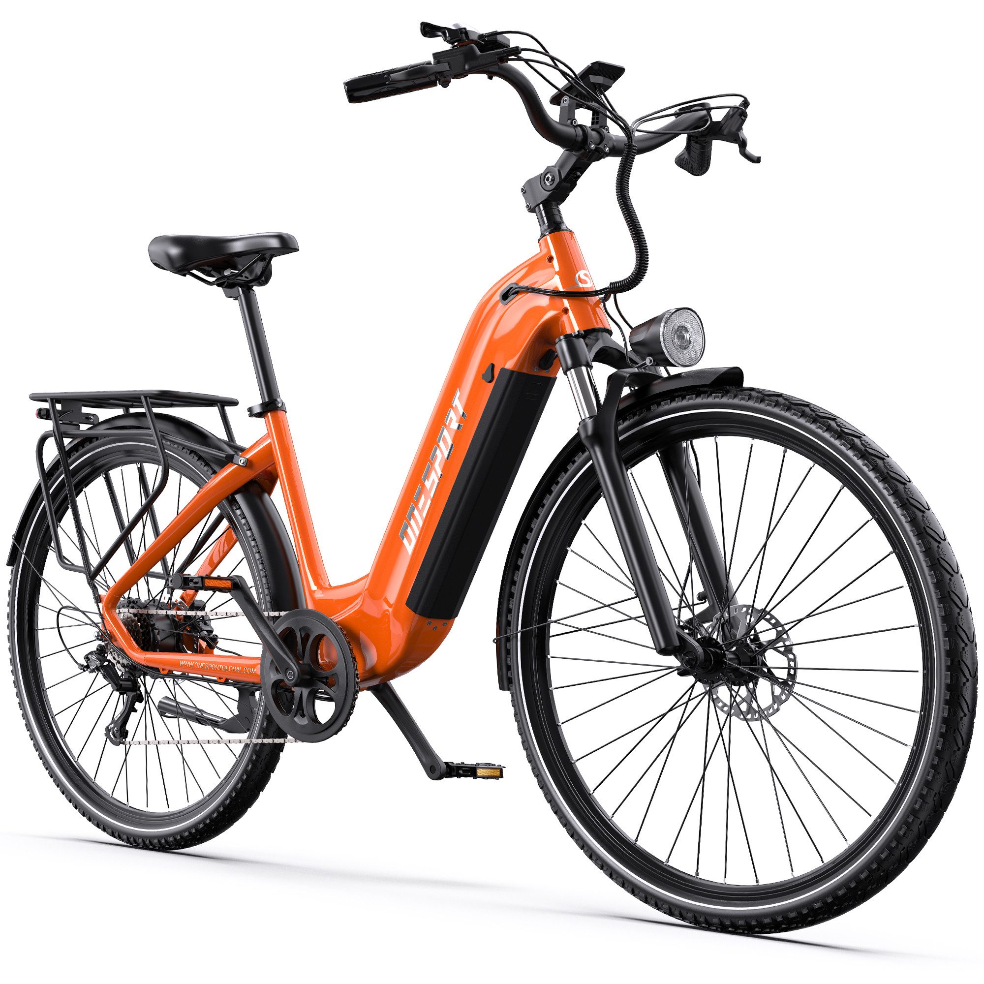 Onesport E-Bike Cityrad OT05pro Elektrofahrrad herren u. damen 700C*50C 22.5AH 36V 810WH, 7 Gang Shimano, Kettenschaltung, Heckmotor, (mit Schutzbleche)