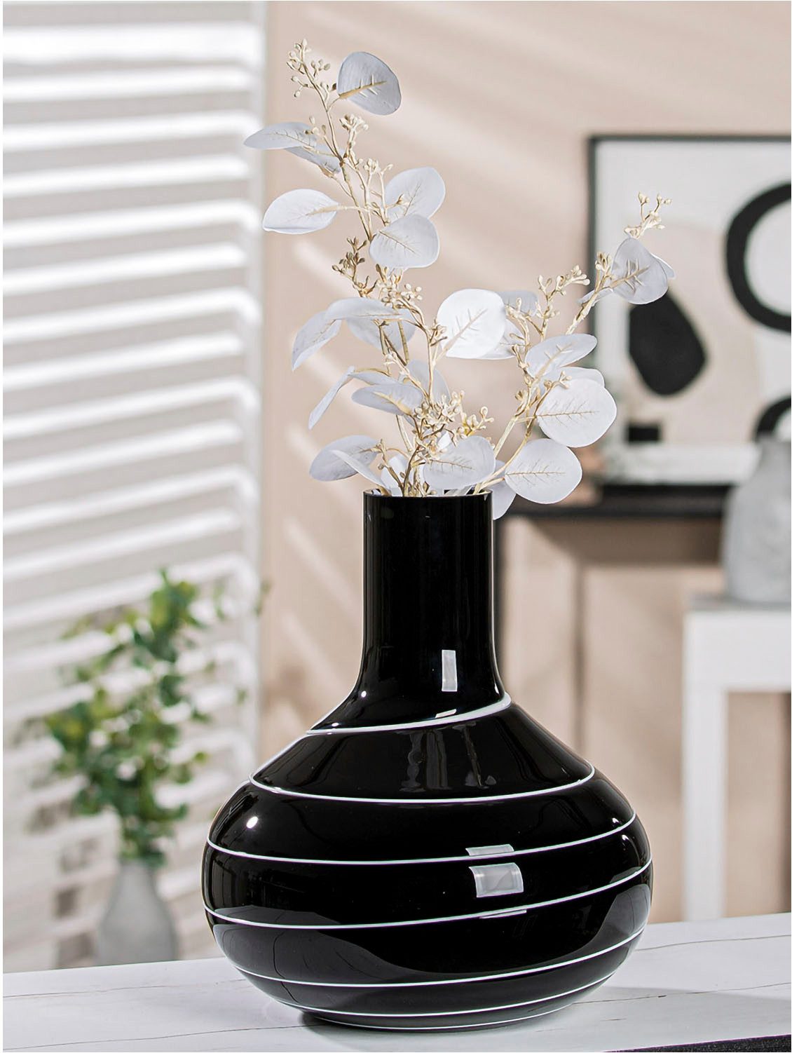GILDE Tischvase Vase Uderzo mit Spiraldekor, Höhe ca. 28 cm (1 St), Europäische Handarbeit, aus durchgefärbtem Glas