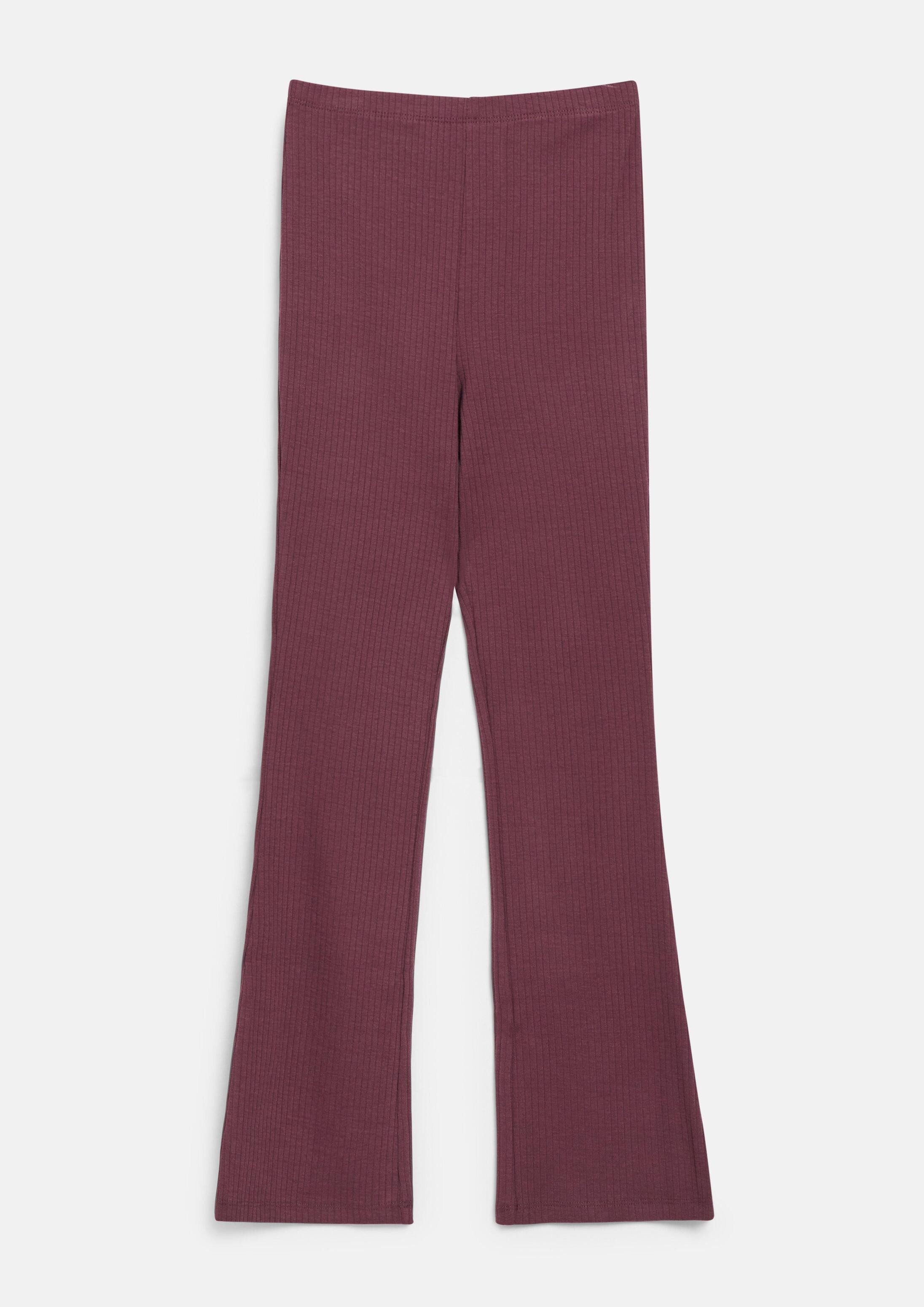 s.Oliver Leggings Leggings Flared Leggings mit High Rise und Rippstruktur