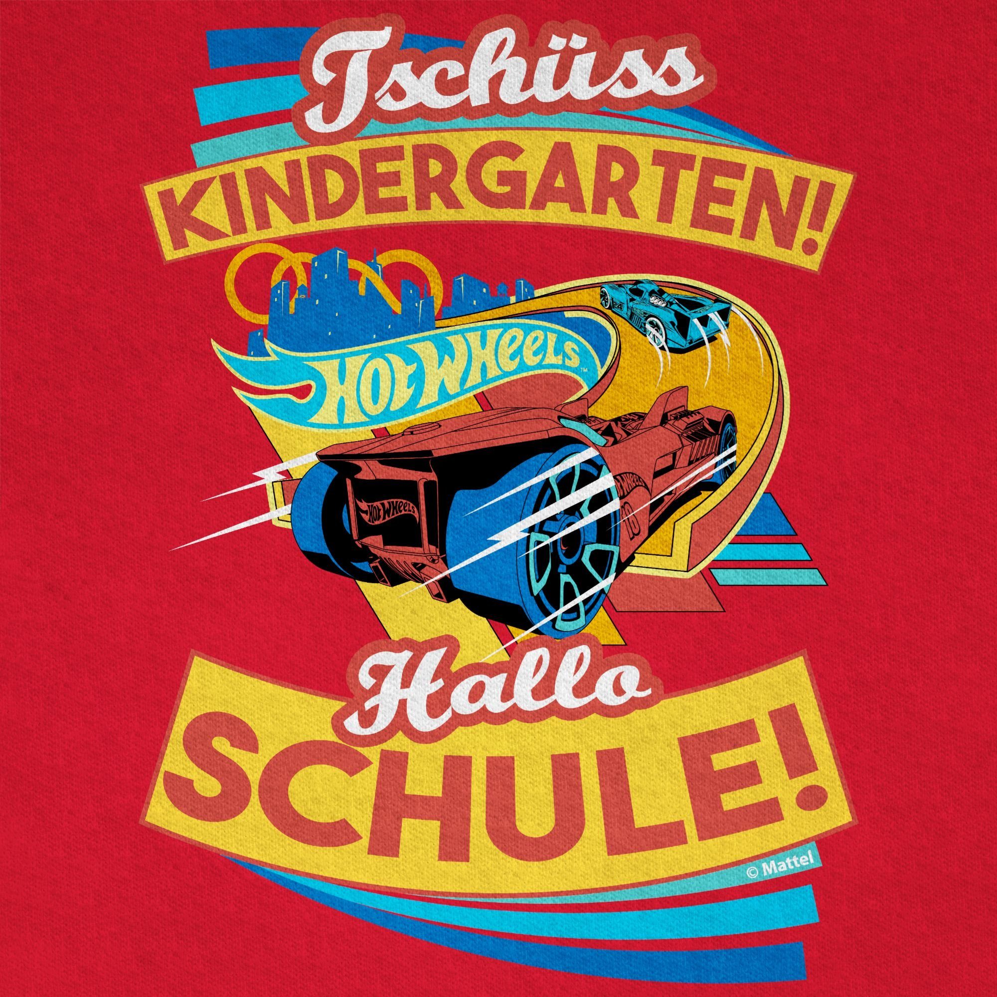 Rot Jungen T-Shirt Hot Wheels 03 Schule! Shirtracer Tschüss Hallo Kindergarten!