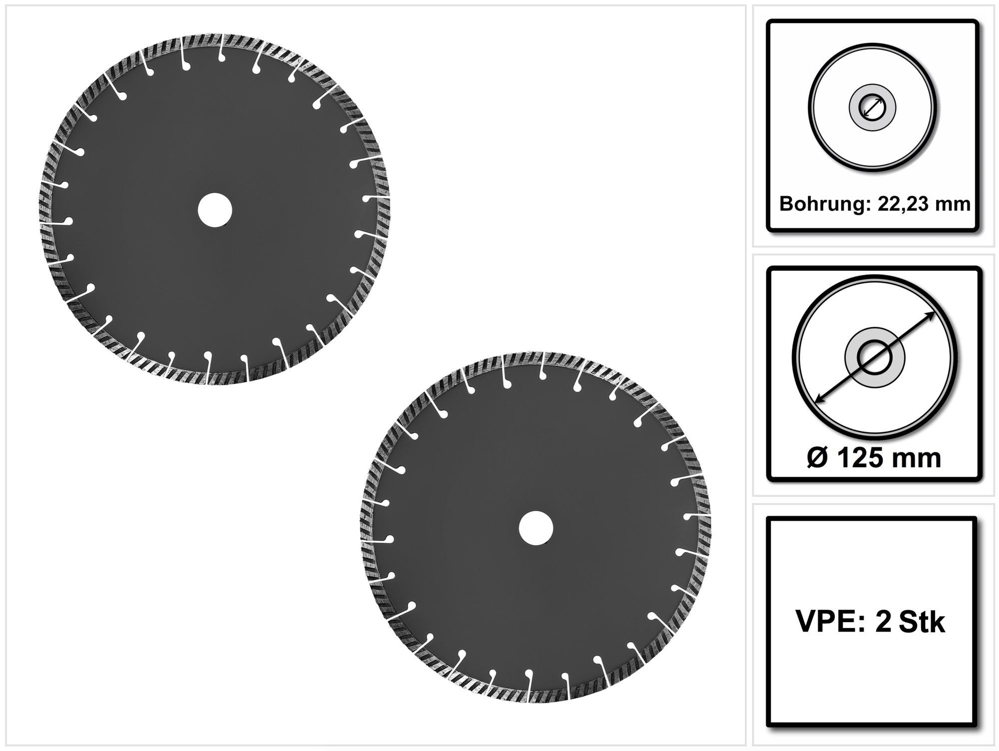 FESTOOL Diamanttrennscheibe ALL-D 125 PREMIUM Diamanttrennscheiben Set 125x2,0x22,23mm (2x 76915
