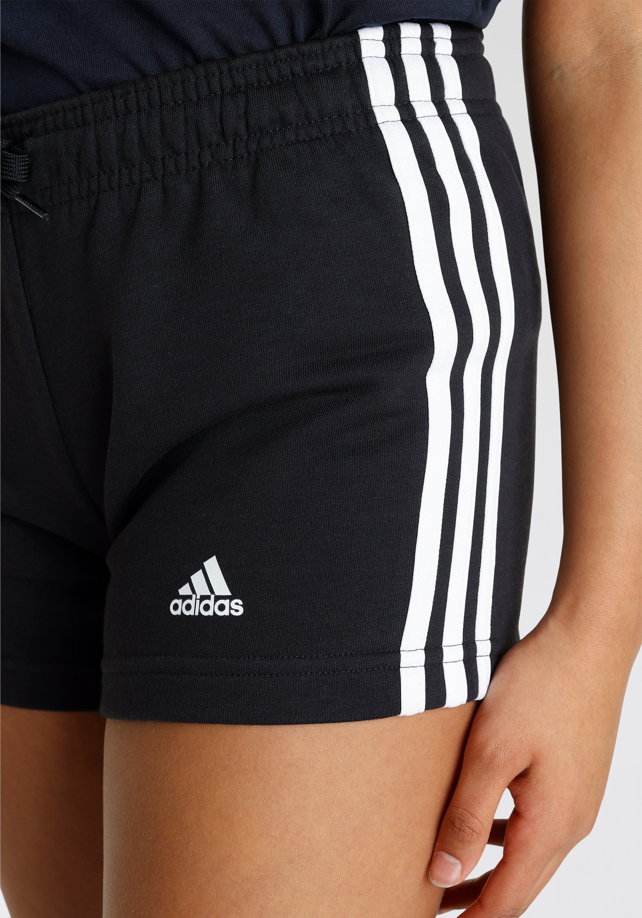 adidas ESSENTIALS White Sportswear (1-tlg) Black 3-STREIFEN / Shorts