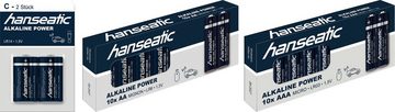Hanseatic 48 Stück Batterie Mix Set Batterie, (48 St), 20x AA + 20x AAA + 4x 9V + 4x C Batterien