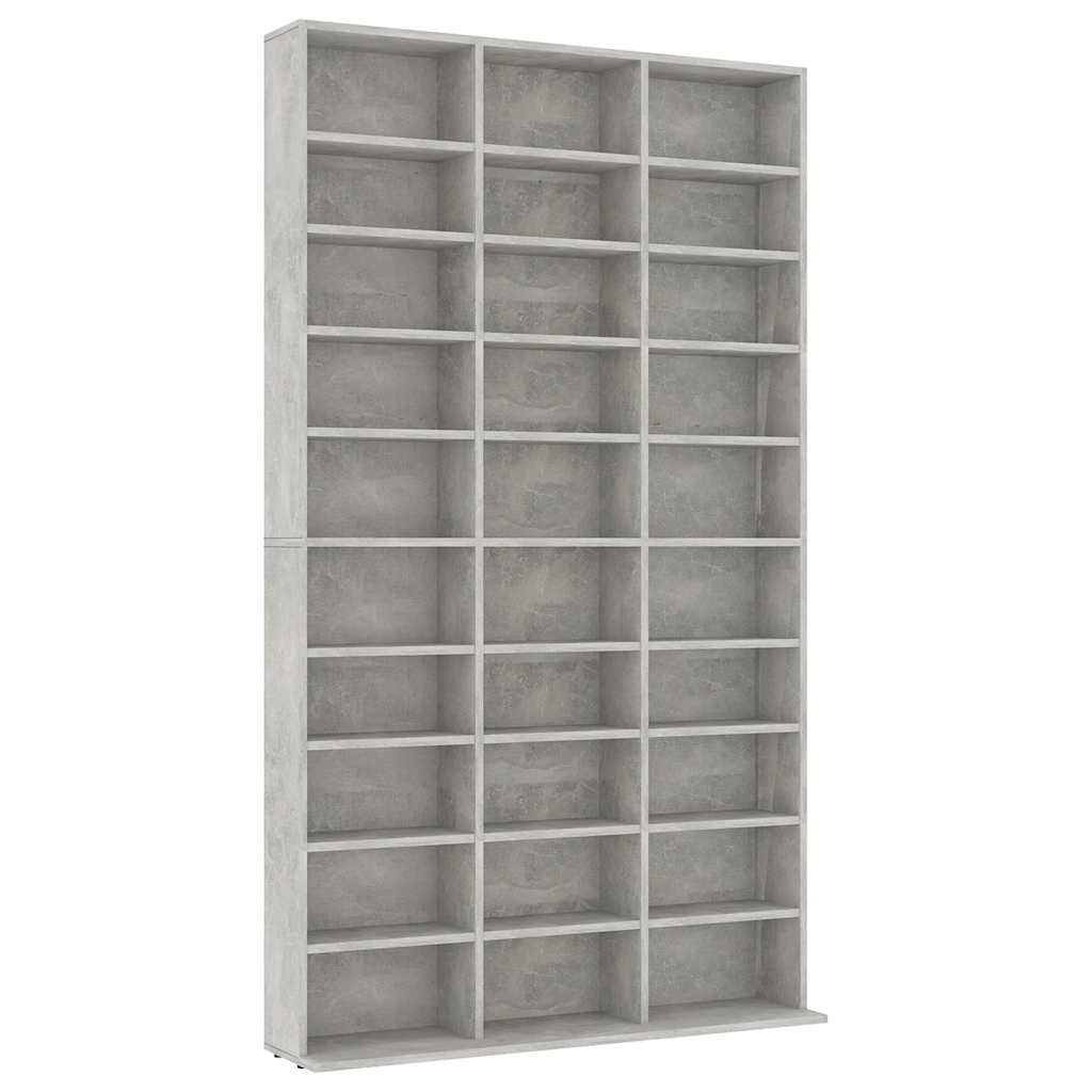 vidaXL CD-Regal CD-Schrank Betongrau 102x16x177,5 cm Holzwerkstoff, 1-tlg.