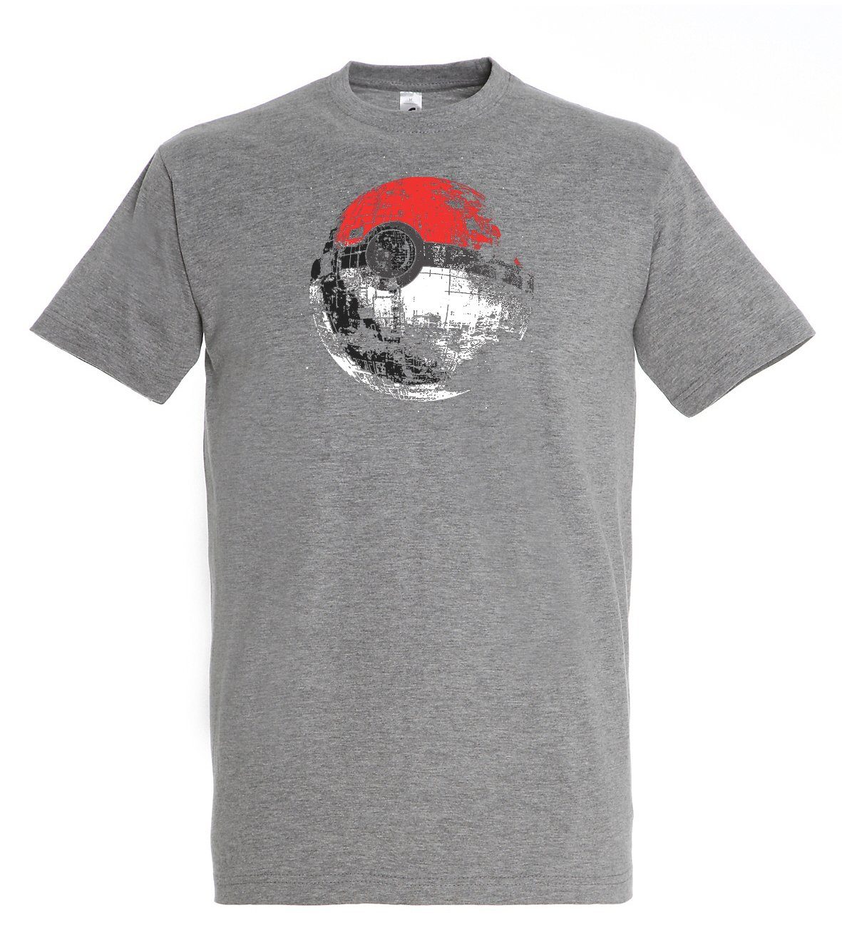 Designz Grau trendigem Poke Herren Stern Youth Frontprint Ball T-Shirt T-Shirt mit