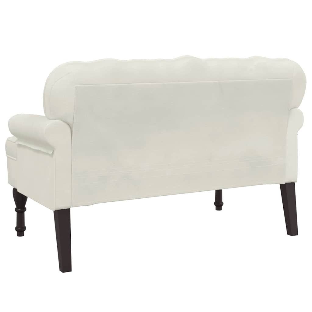 vidaXL Sitzbank Sitzbank mit Rückenlehne Creme 119,5x64,5x75 cm Samt – Bild 5 von 5