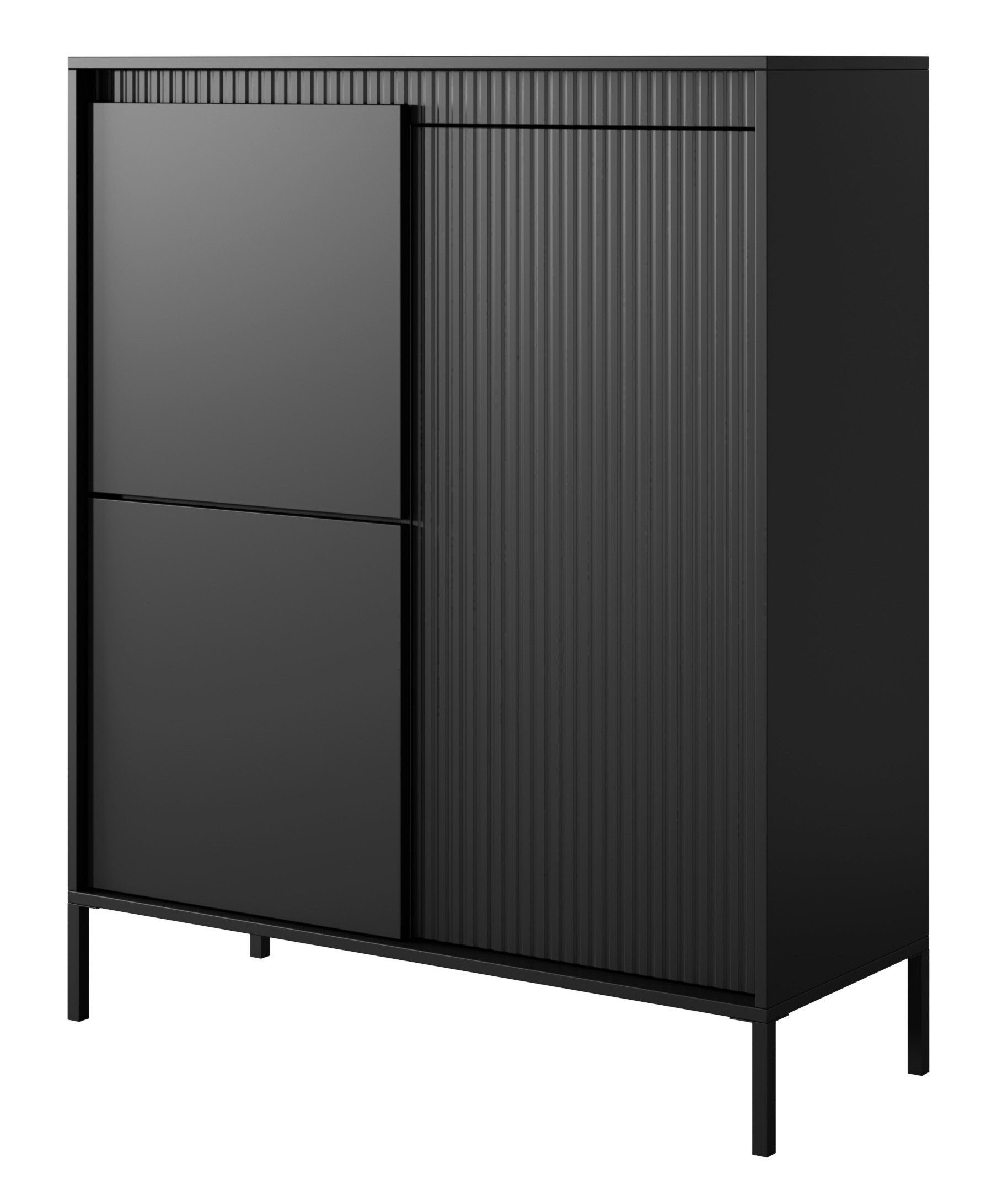 Compleo Hochkommode Moderne Kommode mit Lamellen, Push to open Funktion JULO