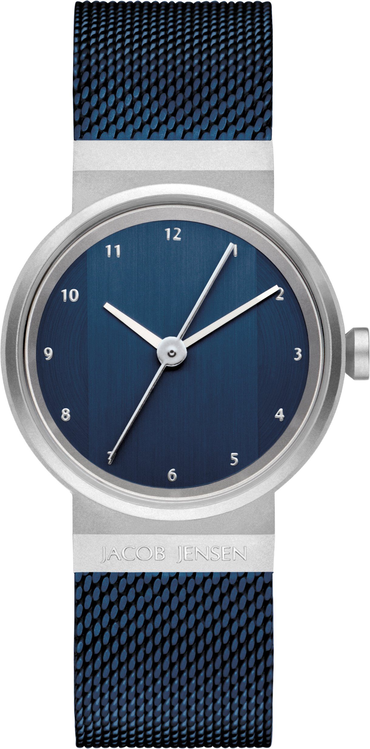 Jacob Jensen Quarzuhr Damenuhr Design Edelstahl Milanaise Uhrband NEW LINE ⌀29mm, extra langer Sekundenzeiger