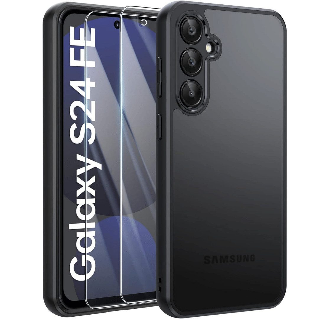 Smartphone-Hülle + 2X Schutzglas für Samsung Galaxy S24FE 5G Panzerfolie Display Case