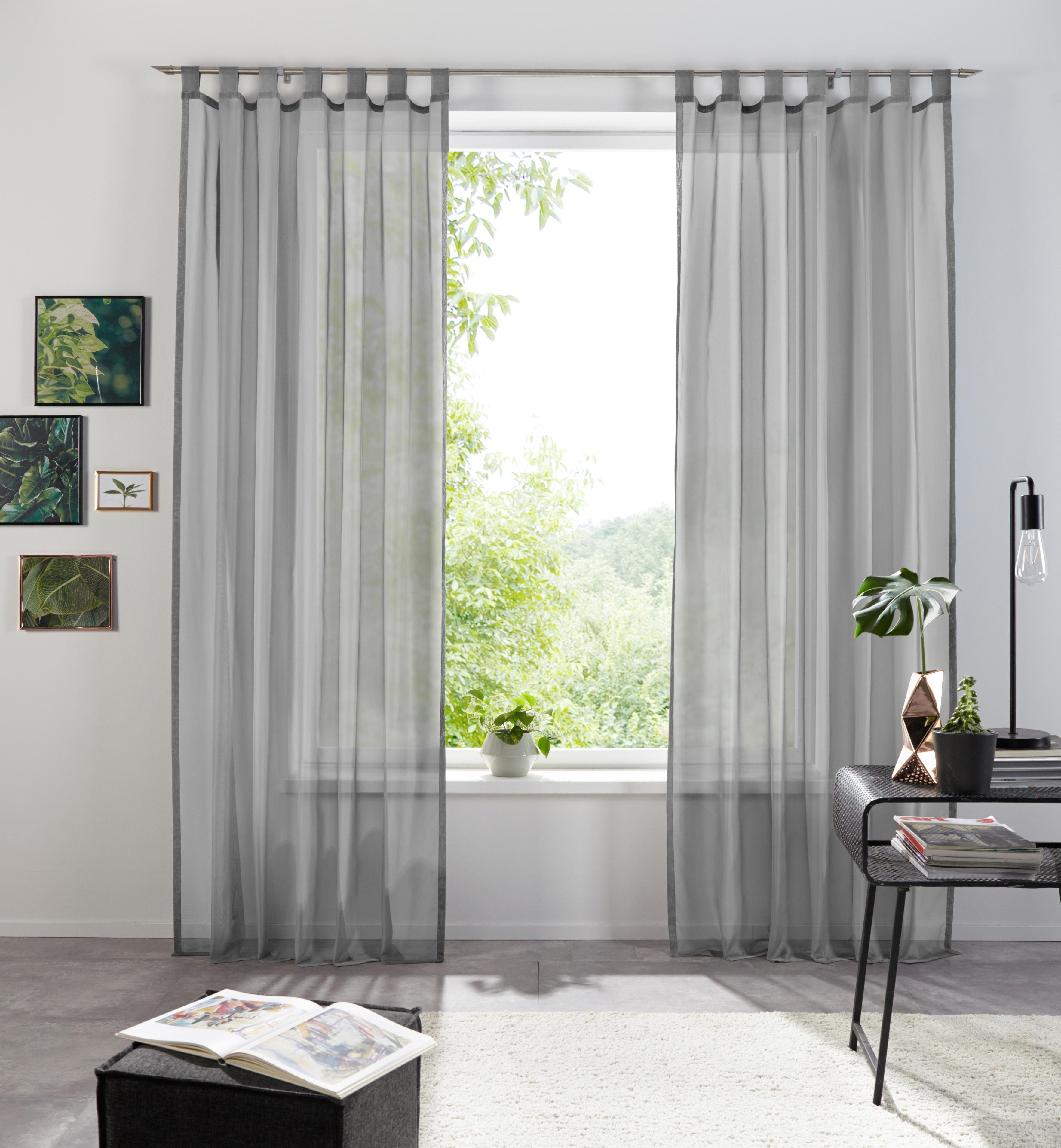 Gardine XANA, my home, Schlaufen (1 St), transparent, Polyester, Voile, Bestseller, einfarbig, 1 Schal, pflegeleicht, unifarben