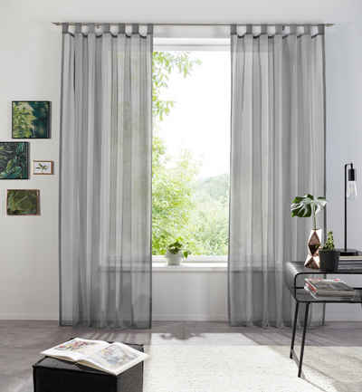 Gardine XANA, my home, Schlaufen (1 St), transparent, Polyester, 1 Schal, Voile, einfarbig, modern, pflegeleicht