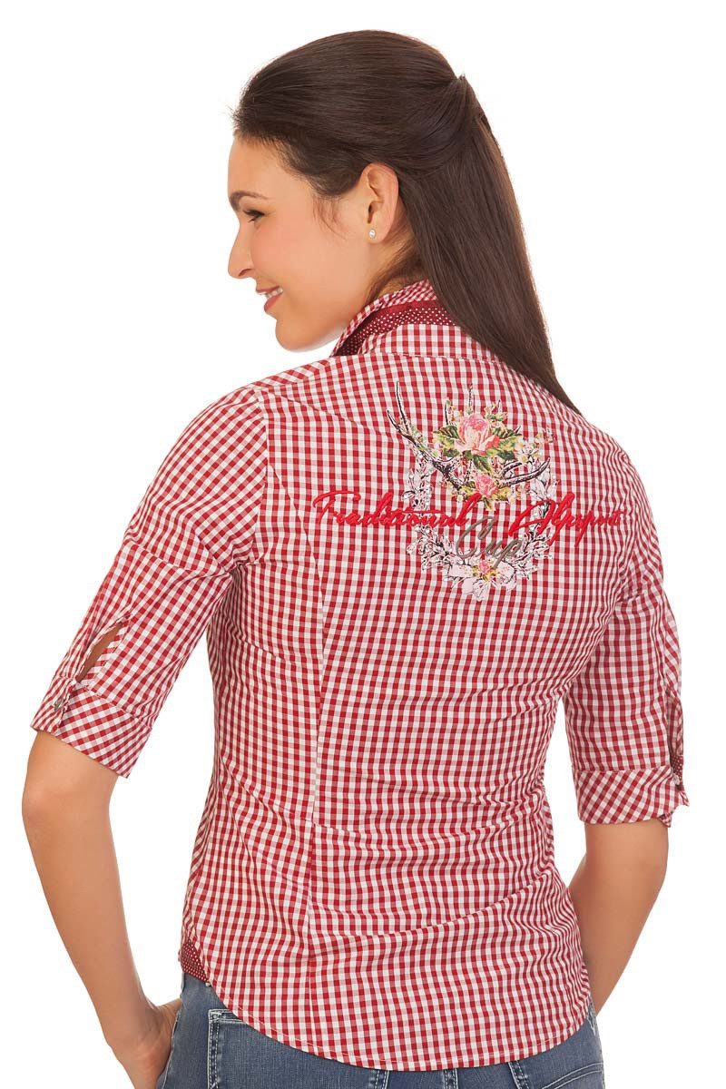MarJo Trachtenbluse Trachtenbluse - DANELLA-BEATE - blau, rot
