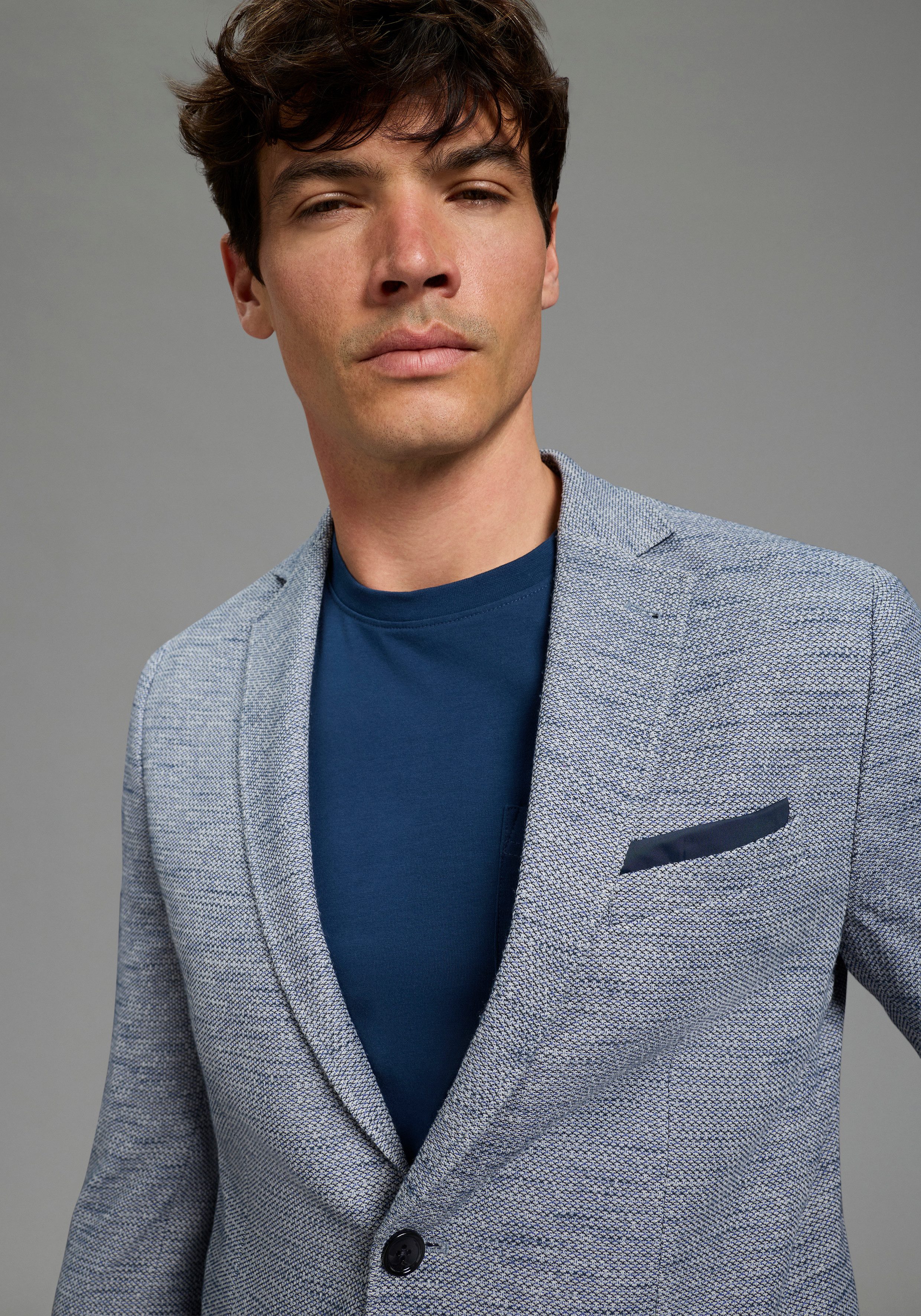 Bruno Banani Sakko mit Reverskragen, melierte Optik, Slim Fit Passform