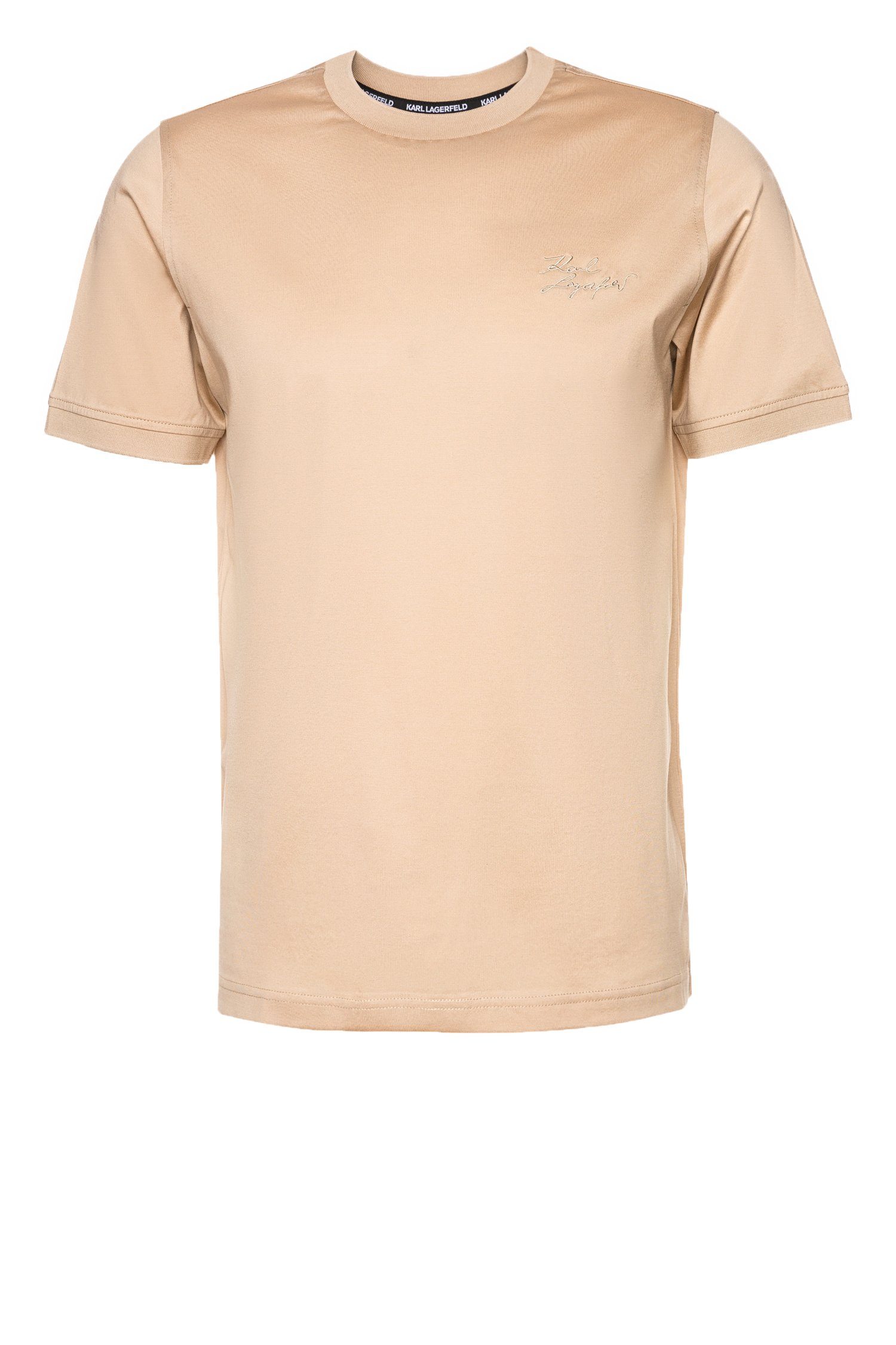 KARL LAGERFELD T-Shirt mit Stitching (1-tlg) Beige (410)
