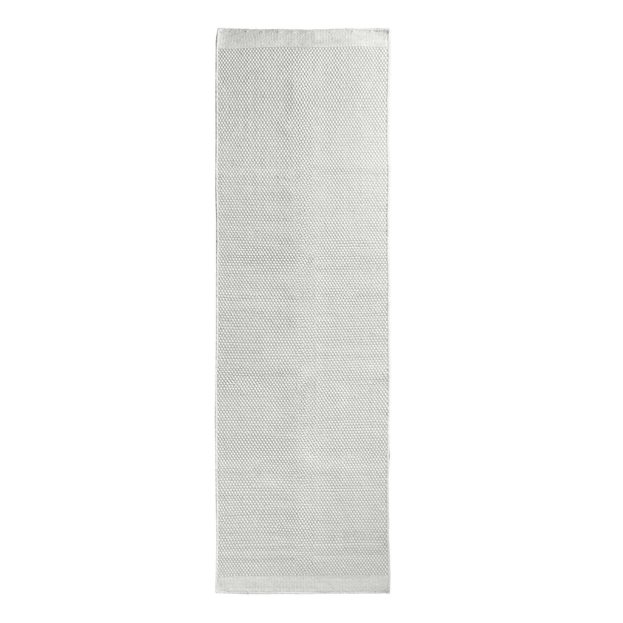 Wohnando Teppich MY-RUG Teppich WoolHeaven, Handgewebter Wollteppich 250 x 80 cm, weiß, rechteckig, Höhe: 10 mm, Läufer aus Schurwolle, Wendbar, Naturprodukt