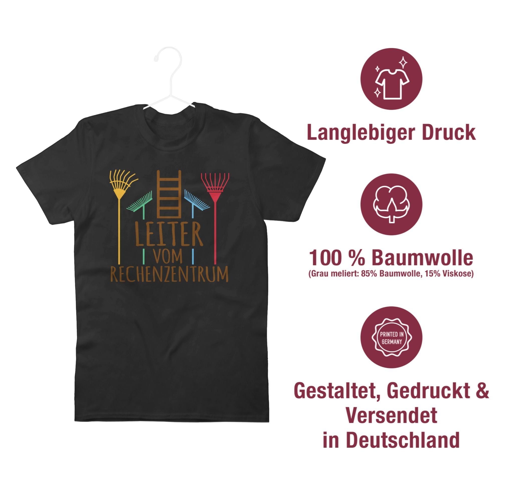 T-Shirt Schwarz Shirtracer & Herren dunkel Männer Leiter vom Geschenke 02 Rechenzentrum