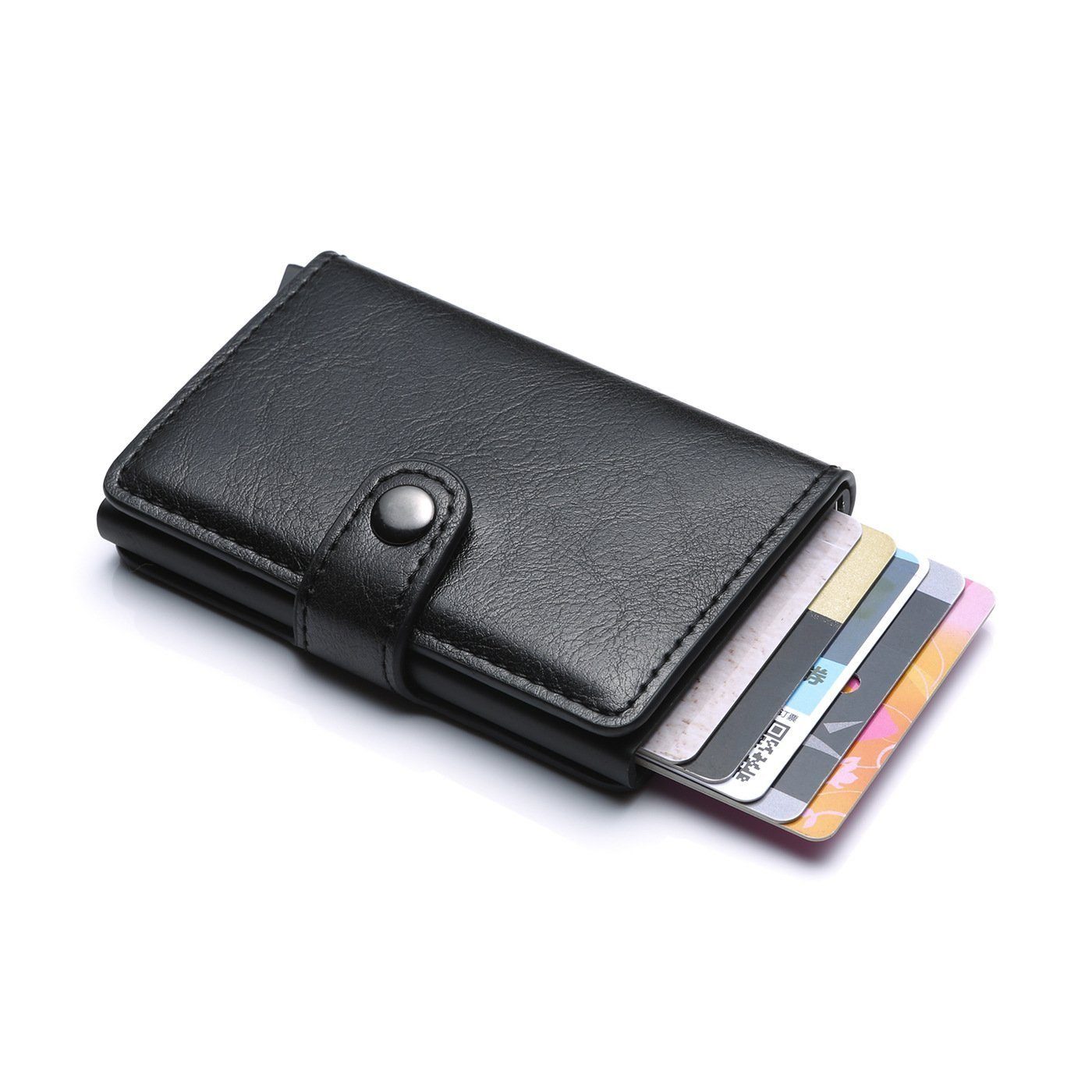 Geldbörsen, Ausweis- & Kartenhüllen für Herren - Kreditkartenetui mit  Geldklammer und Münzfach - Kartenetui mit RFID Schutz, slim wallet -  Fahrzeugschein Hülle - bis 17 Karten - Kunstleder (Schwarz) : :  Fashion
