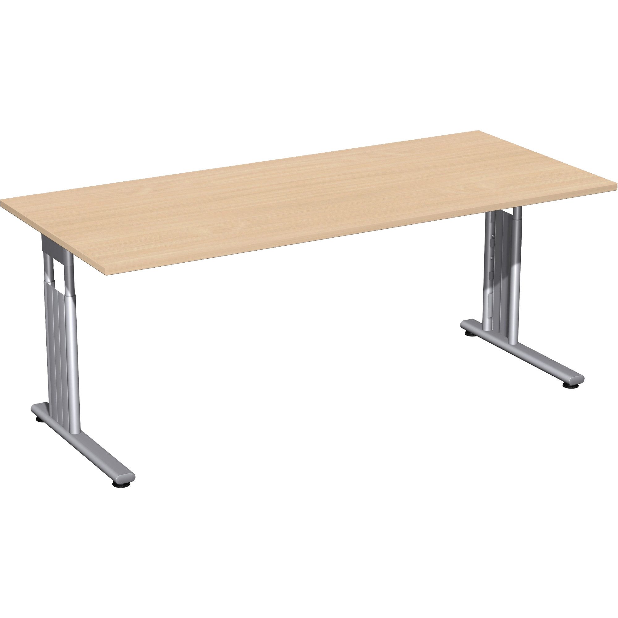 geramöbel Schreibtisch Schreibtisch C-Fuß Flex S-617146-AS 180x80x82cm ahorn/silber