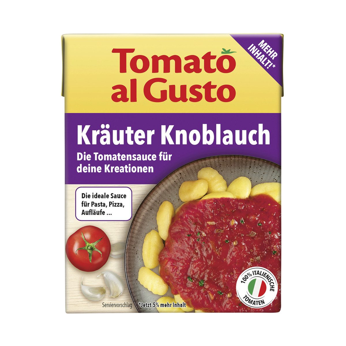 Hengstenberg Saucen, Hengstenberg Tomato al Gusto Tomatensauce mit Kräuter Knoblauch 390g