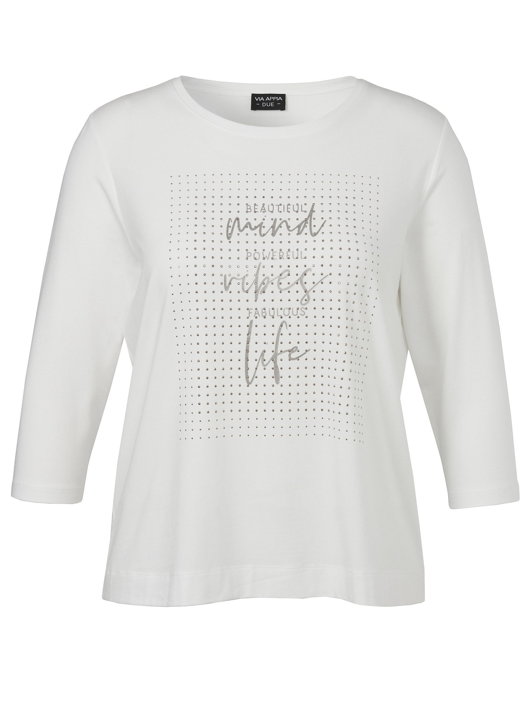 VIA APPIA Blusentop T-Shirt Rundhals 3/4 Arm Motiv