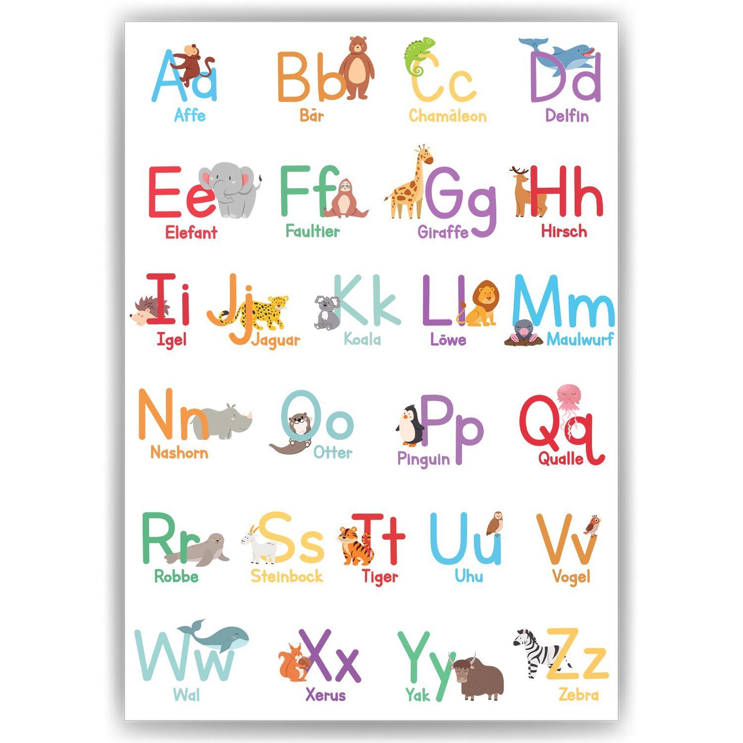 Tigerlino Poster Tiere ABC Lernposter Kinderzimmer günstig online kaufen