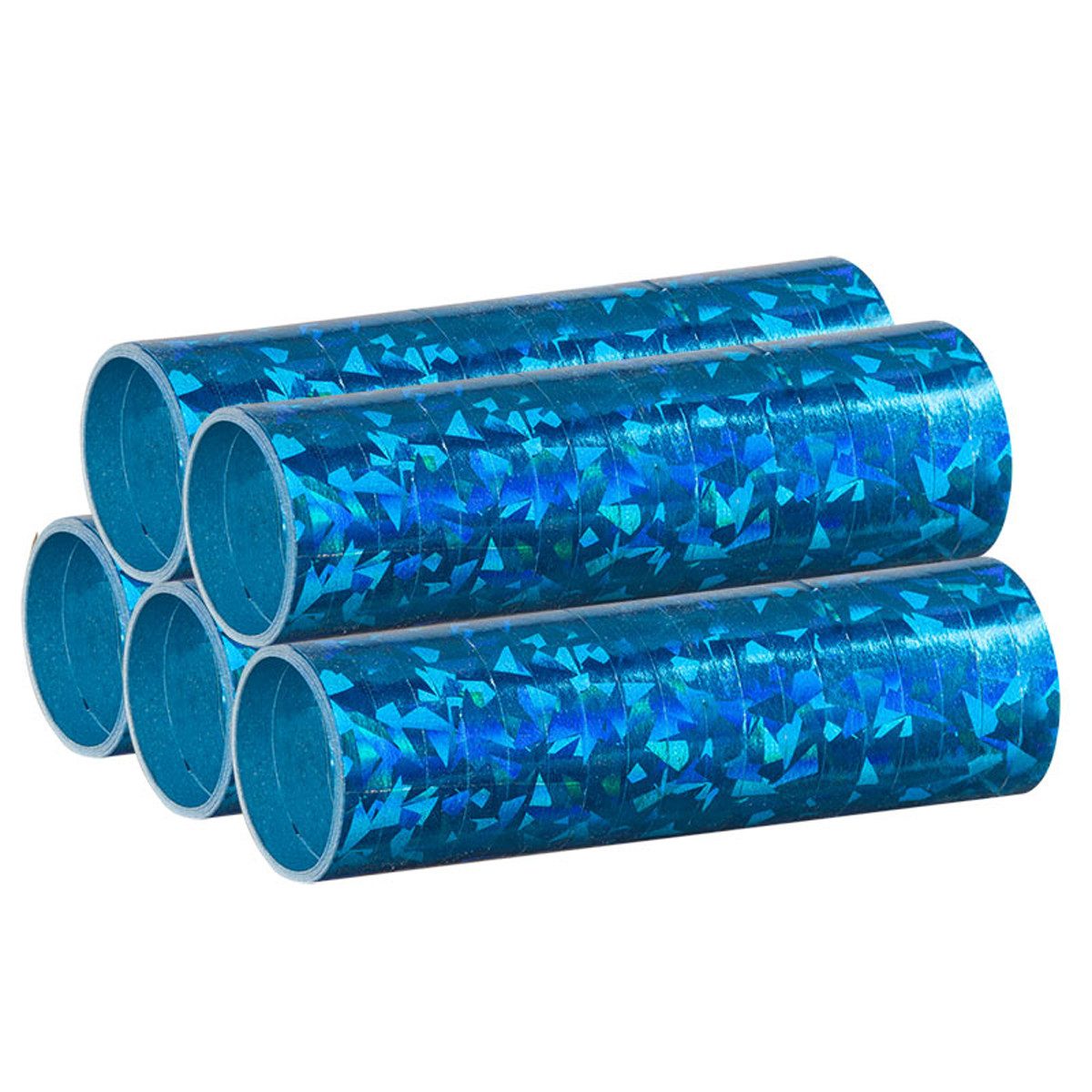 Party Marty Luftschlange Luftschlangen 'Holografisch' 4m / 5 Rollen, Blau