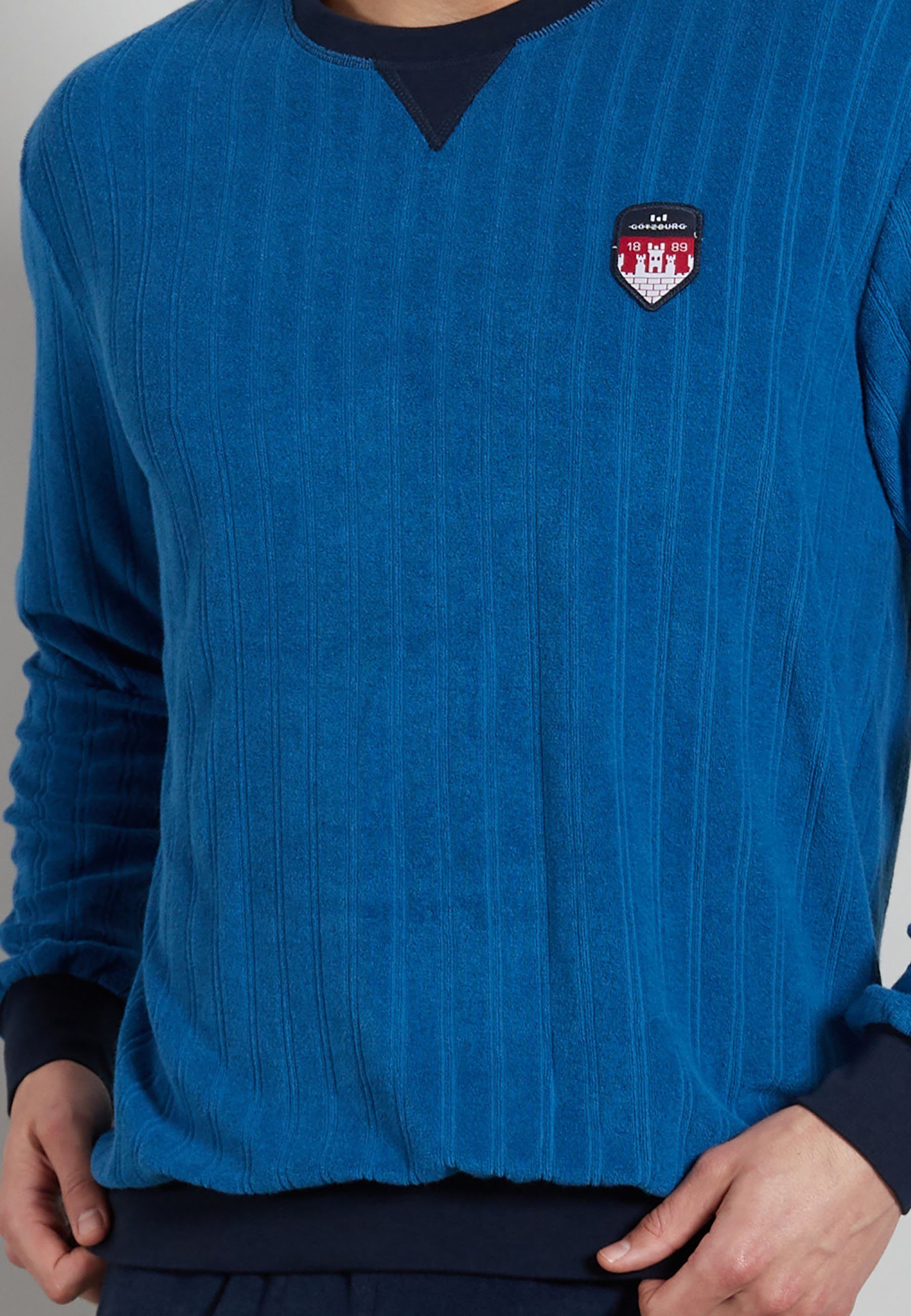 GÖTZBURG Pyjama GÖTZBURG Herren Pyjama blau längsgestreift (1 tlg)
