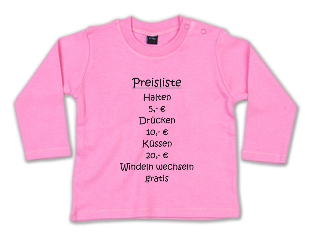 Ggraphics Longsleeve Preisliste Halten, Drücken, Küssen, Windeln