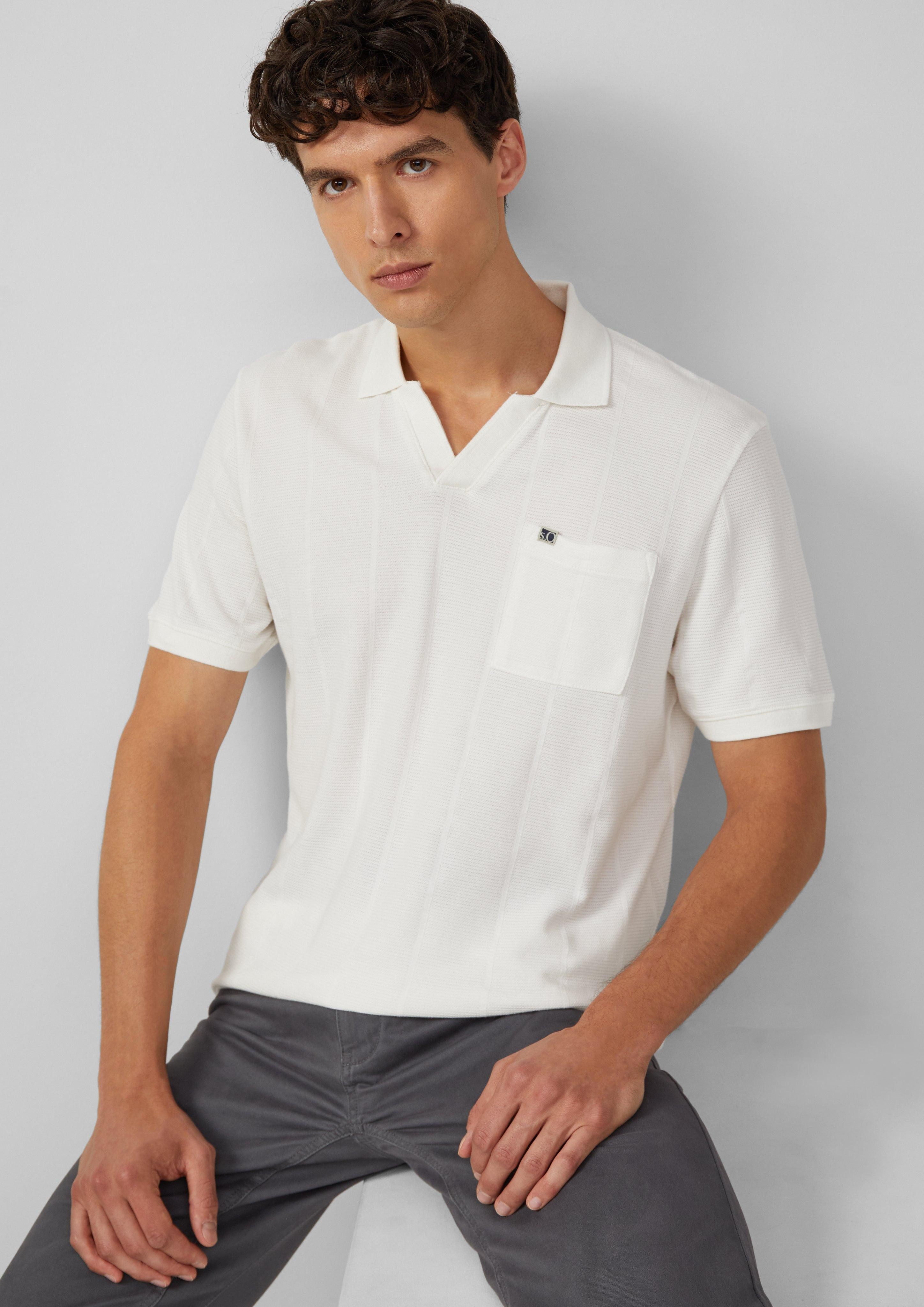 s.Oliver Kurzarmshirt Poloshirt mit Struktur-Streifen und günstig online kaufen