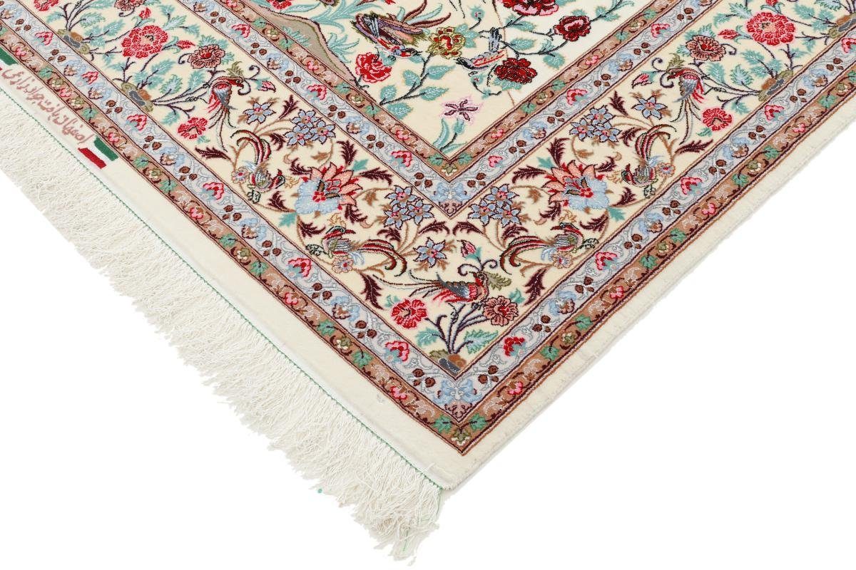 Höhe: rechteckig, Handgeknüpfter Isfahan 6 154x230 Nain Seidenkette Orientteppich, Trading, mm Orientteppich