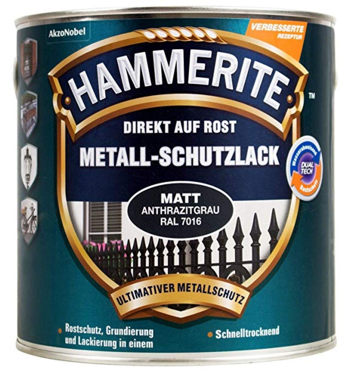 Akzo Nobel Metallschutzlack AKZO NOBEL 5272546 (Hammerite) Metall-Schutzlack Anthrazitgrau matt 75