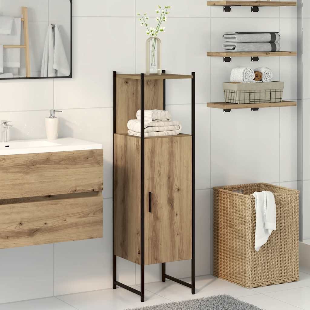 vidaXL Badezimmerspiegelschrank Badschrank Artisan-Eiche 33x33x120,5 cm Holzwerkstoff (1-St)