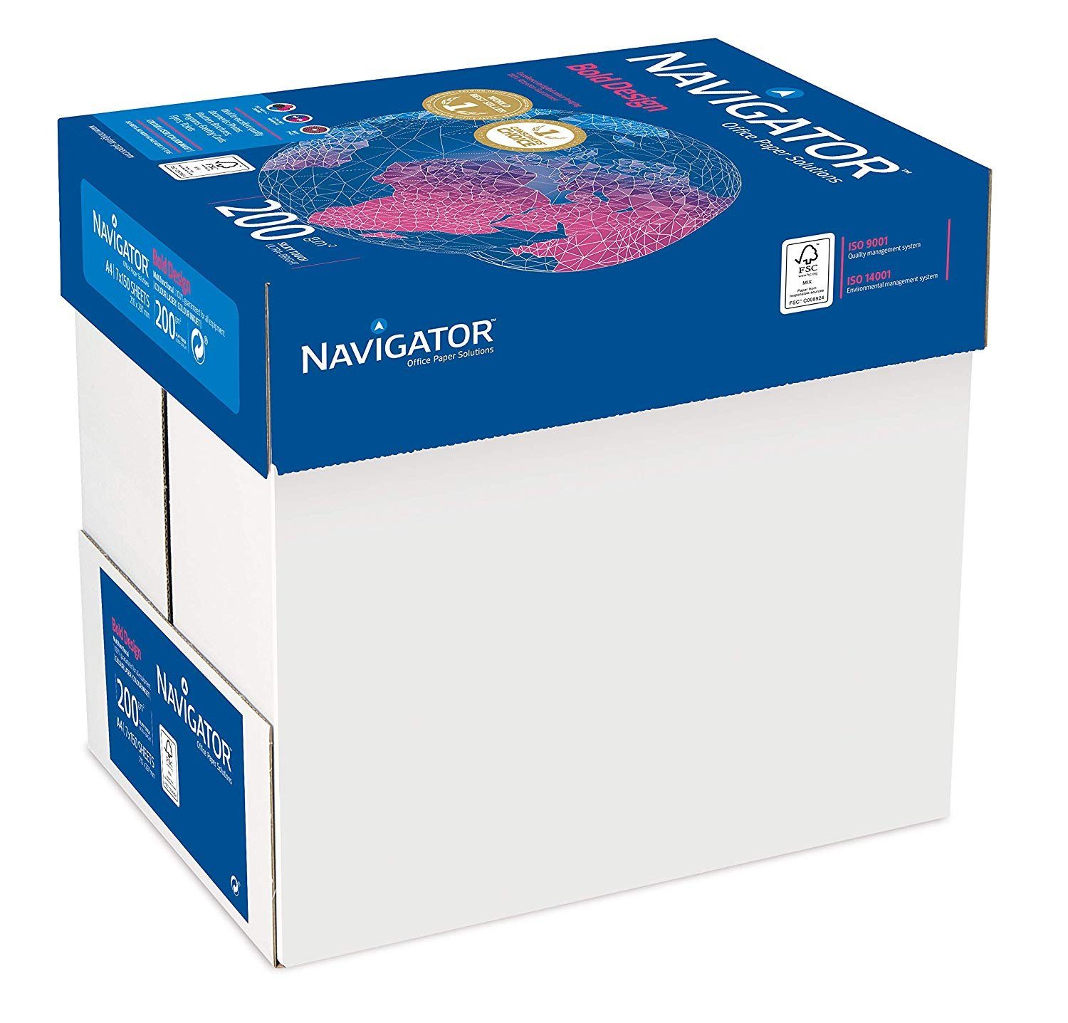 200g/m² NAVIGATOR weiß Kopierpapier und Kopierpapier Navigator Bold Design Blatt Drucker- DIN-A4 1050