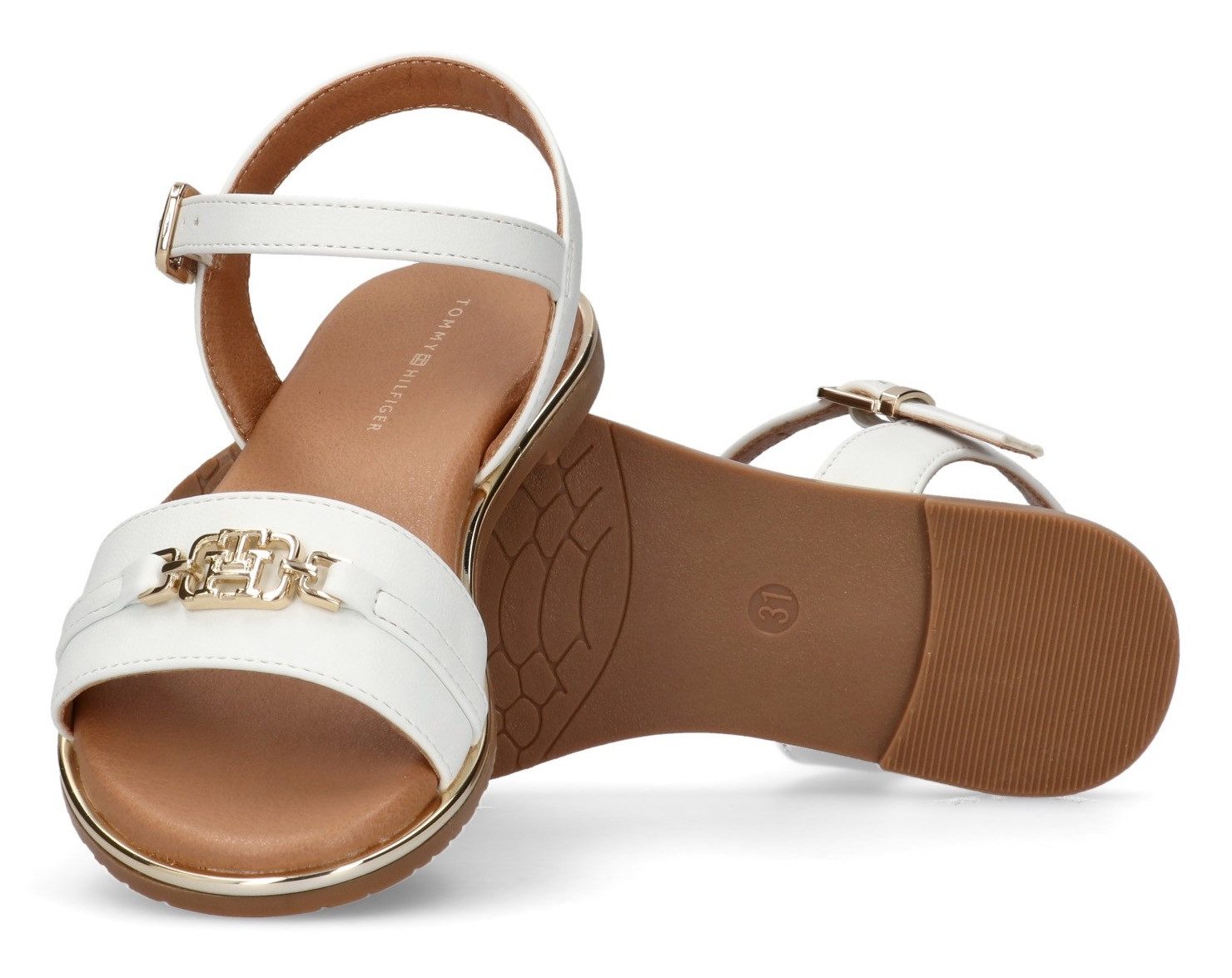 Tommy Hilfiger Sandale, Glitzersandale, Sandalette mit Zierelement